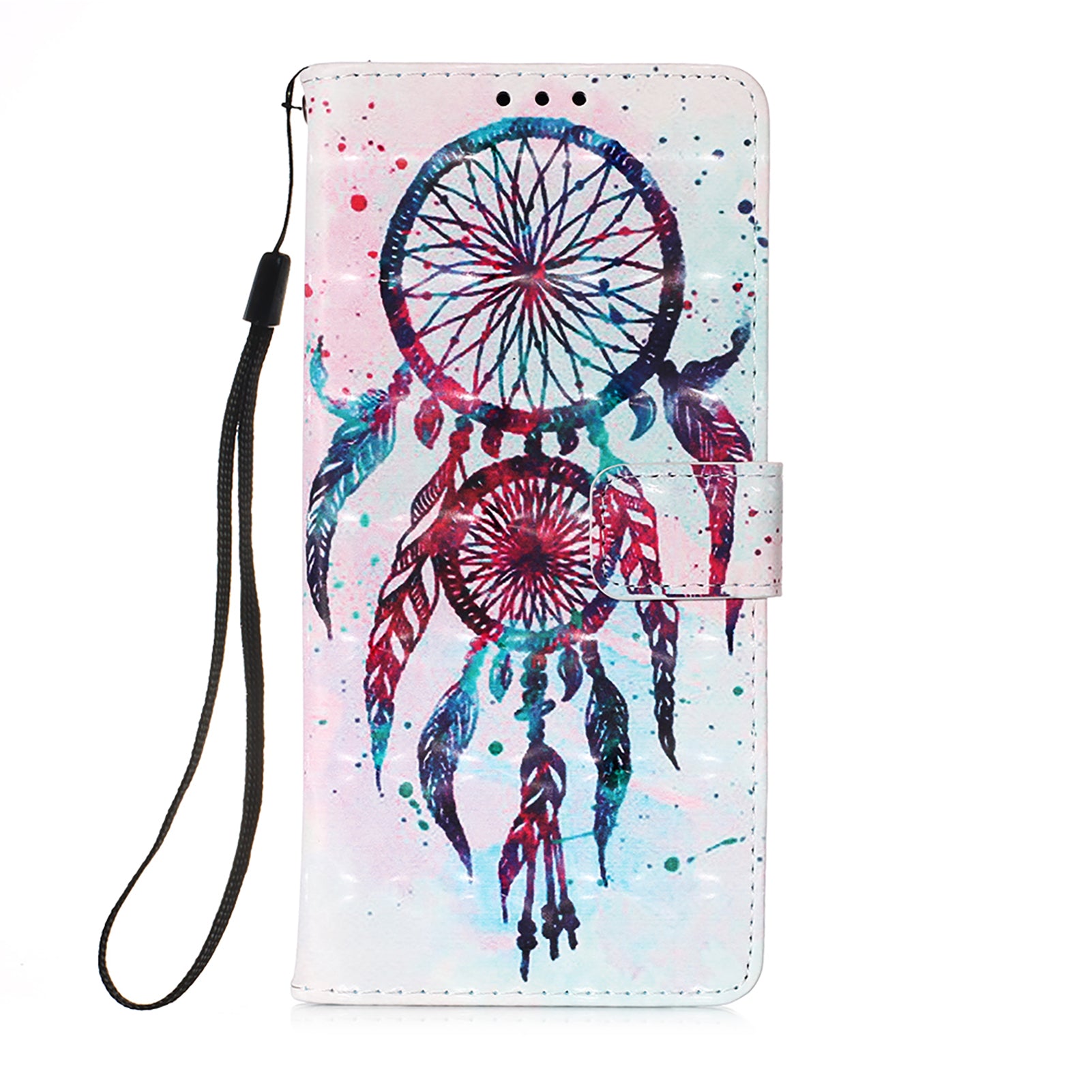 Light Spot Decor Pattern Printing Wallet Stand Leather Phone Casing with Strap for Samsung Galaxy S20 FE 4G/FE 5G/S20 Lite/S20 FE 2022 - Dream Catcher