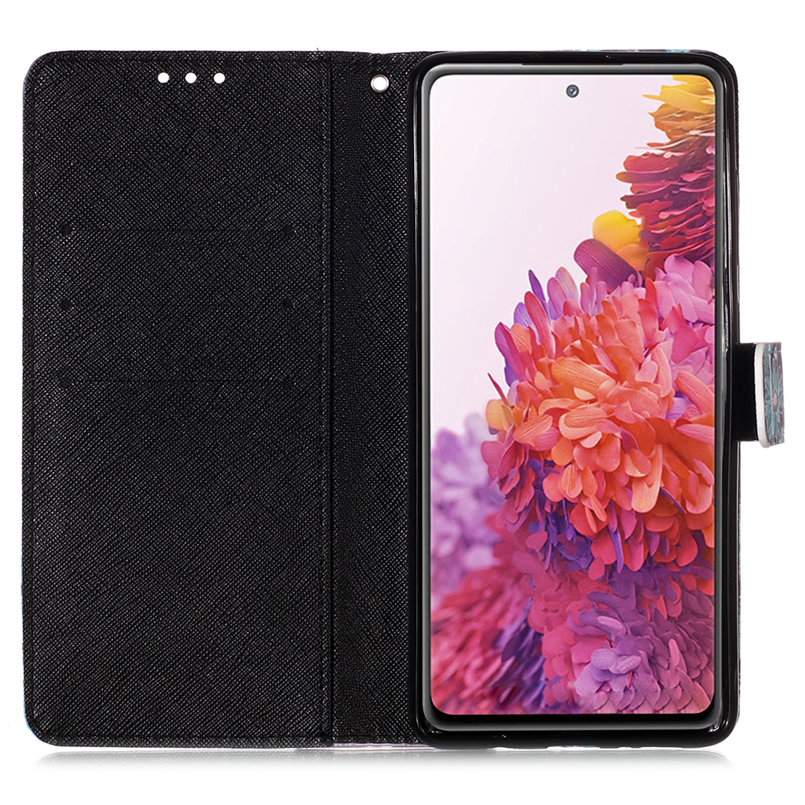 Light Spot Decor Pattern Printing Wallet Stand Leather Phone Casing with Strap for Samsung Galaxy S20 FE 4G/FE 5G/S20 Lite/S20 FE 2022 - Skull and Flower