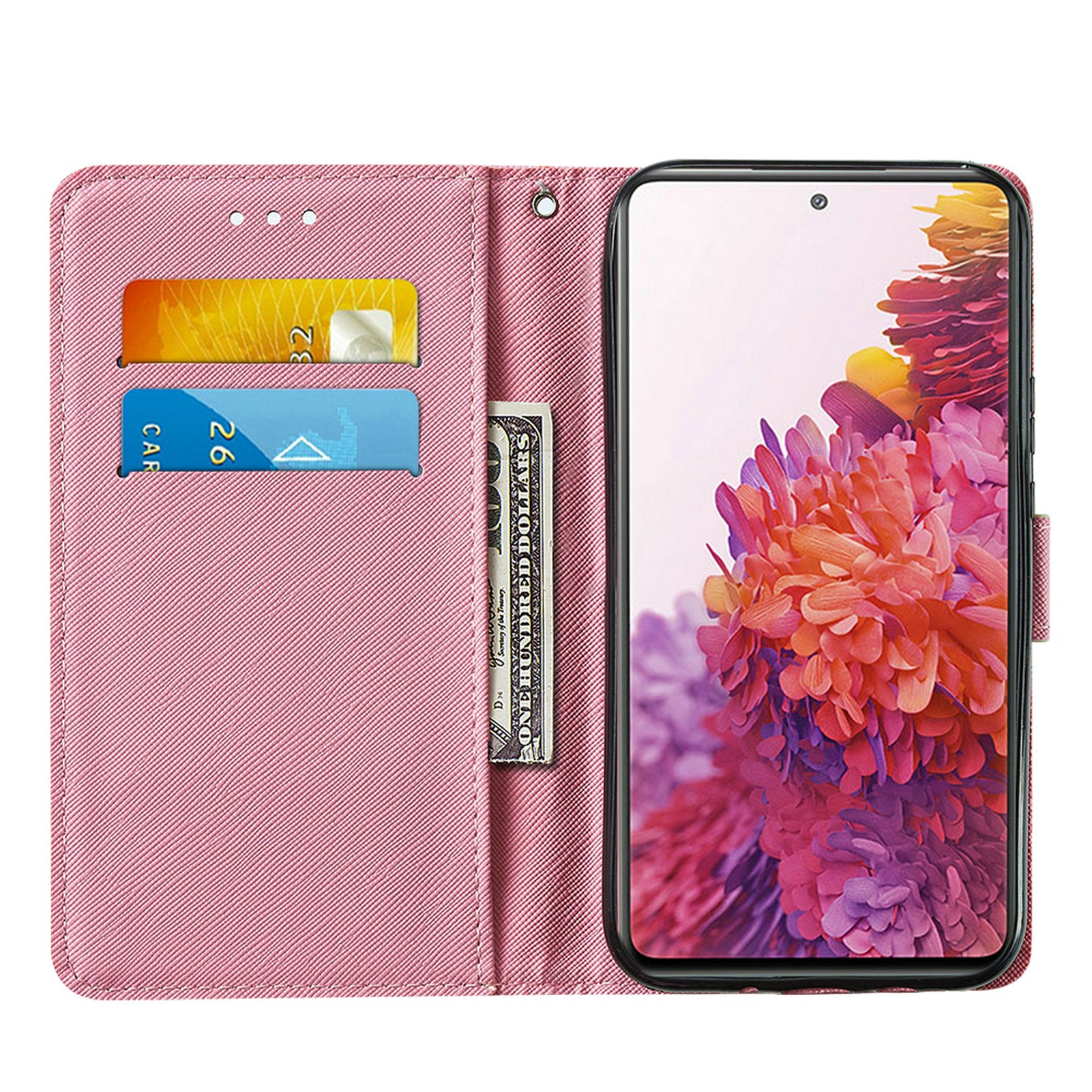 Cross Texture Pattern Printing Flip Leather Wallet Stand Cover for Samsung Galaxy S20 FE 4G/FE 5G/S20 Lite/S20 FE 2022 - Heart and Planet