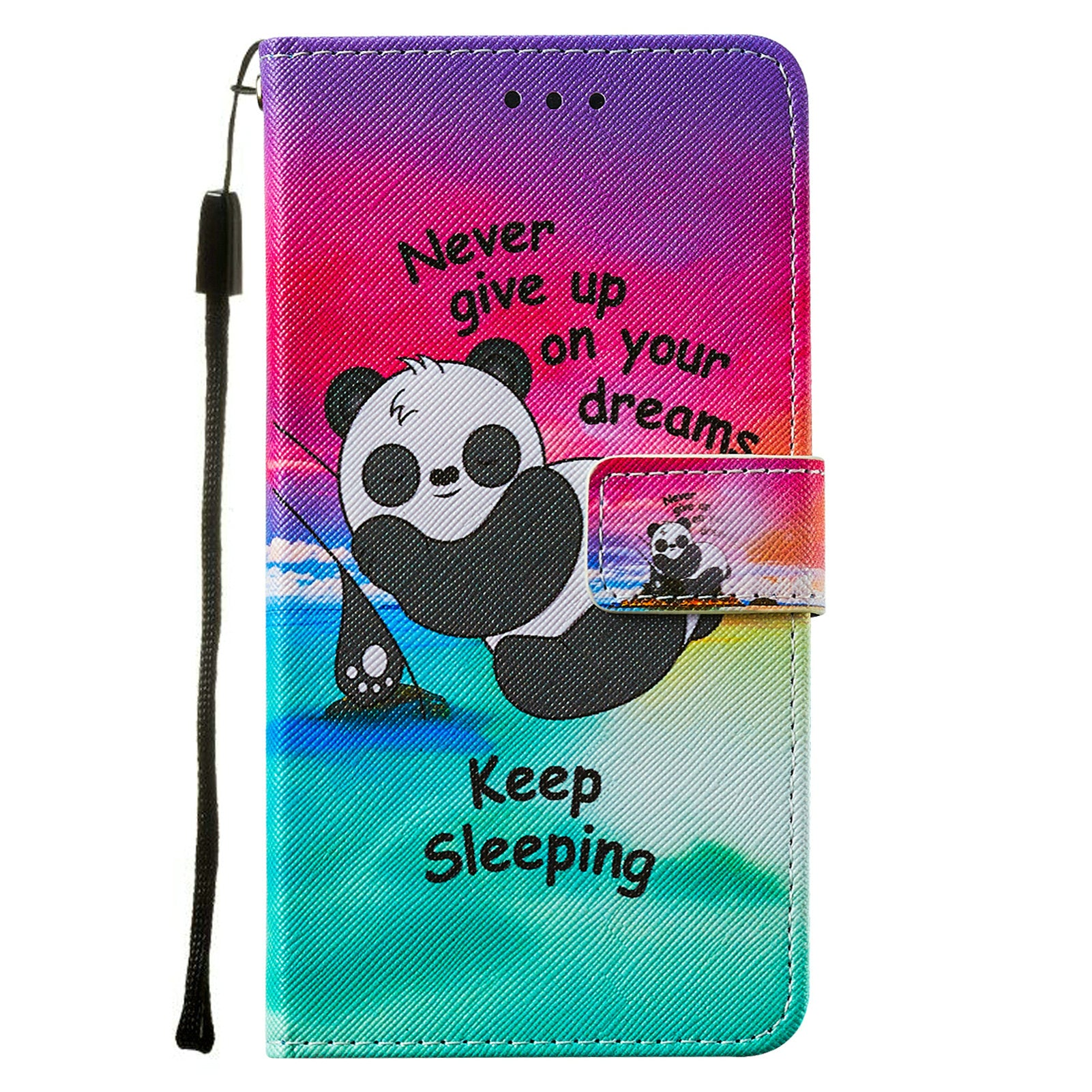 Cross Texture Pattern Printing Flip Leather Wallet Stand Cover for Samsung Galaxy S20 FE 4G/FE 5G/S20 Lite/S20 FE 2022 - Panda