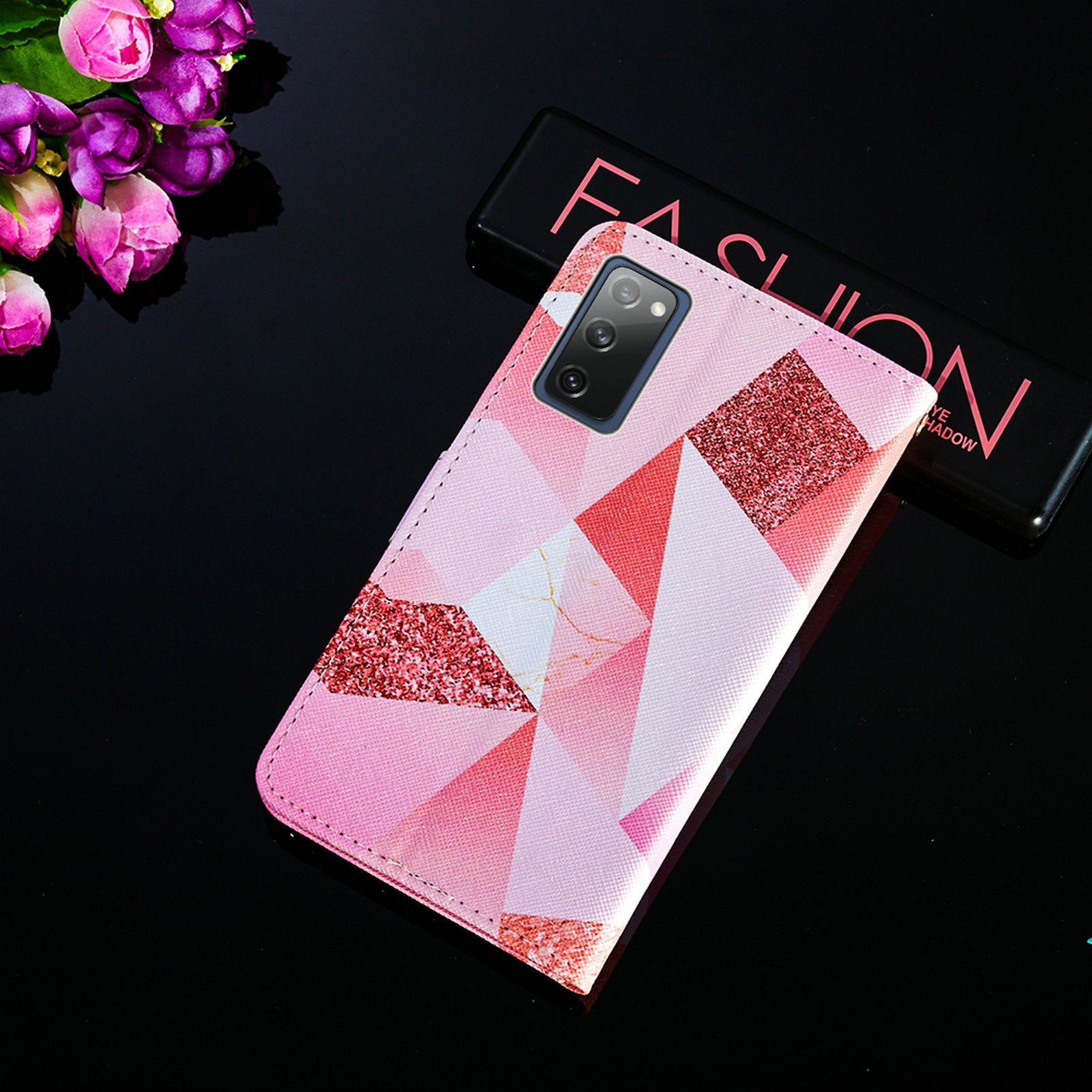 Cross Texture Pattern Printing Flip Leather Wallet Stand Cover for Samsung Galaxy S20 FE 4G/FE 5G/S20 Lite/S20 FE 2022 - Pink