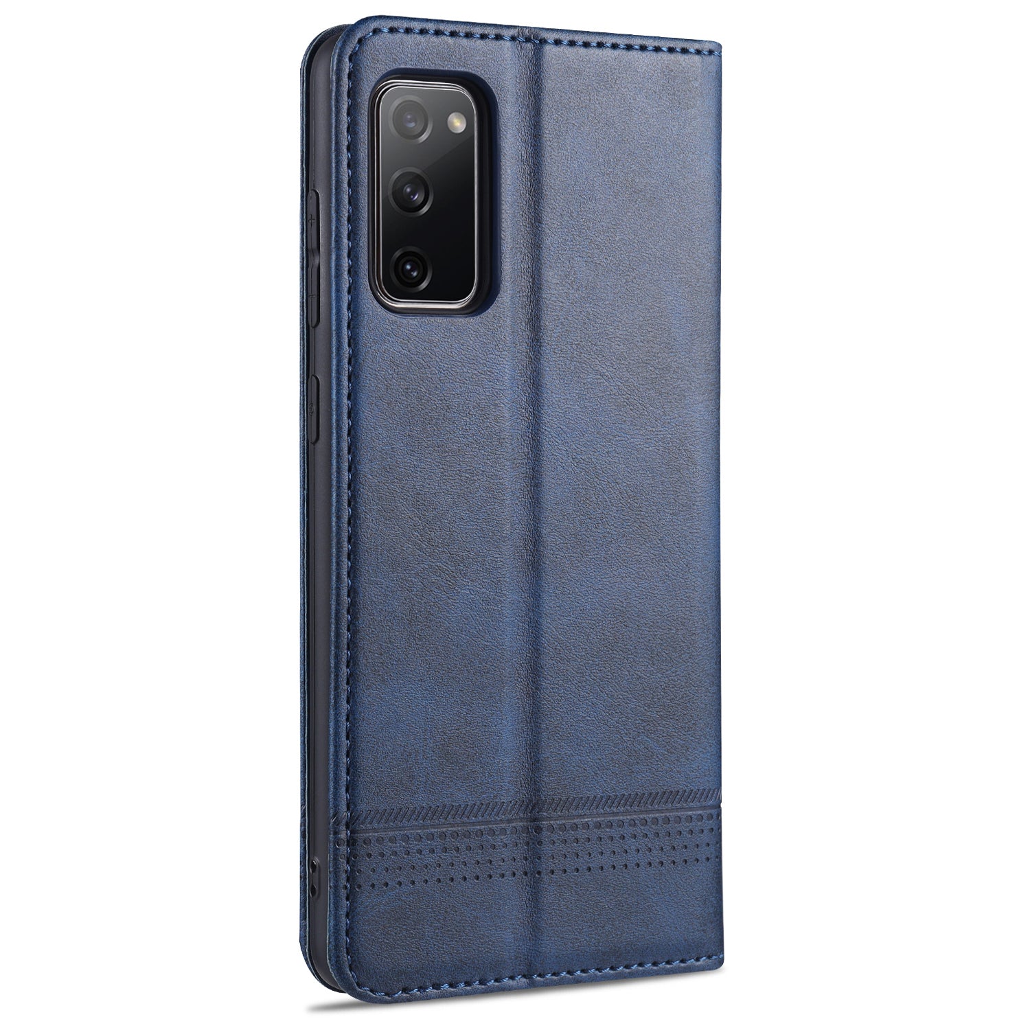 AZNS Auto-absorbed Leather Wallet Case for Samsung Galaxy S20 FE 4G/FE 5G/S20 Lite/S20 FE 2022 - Blue