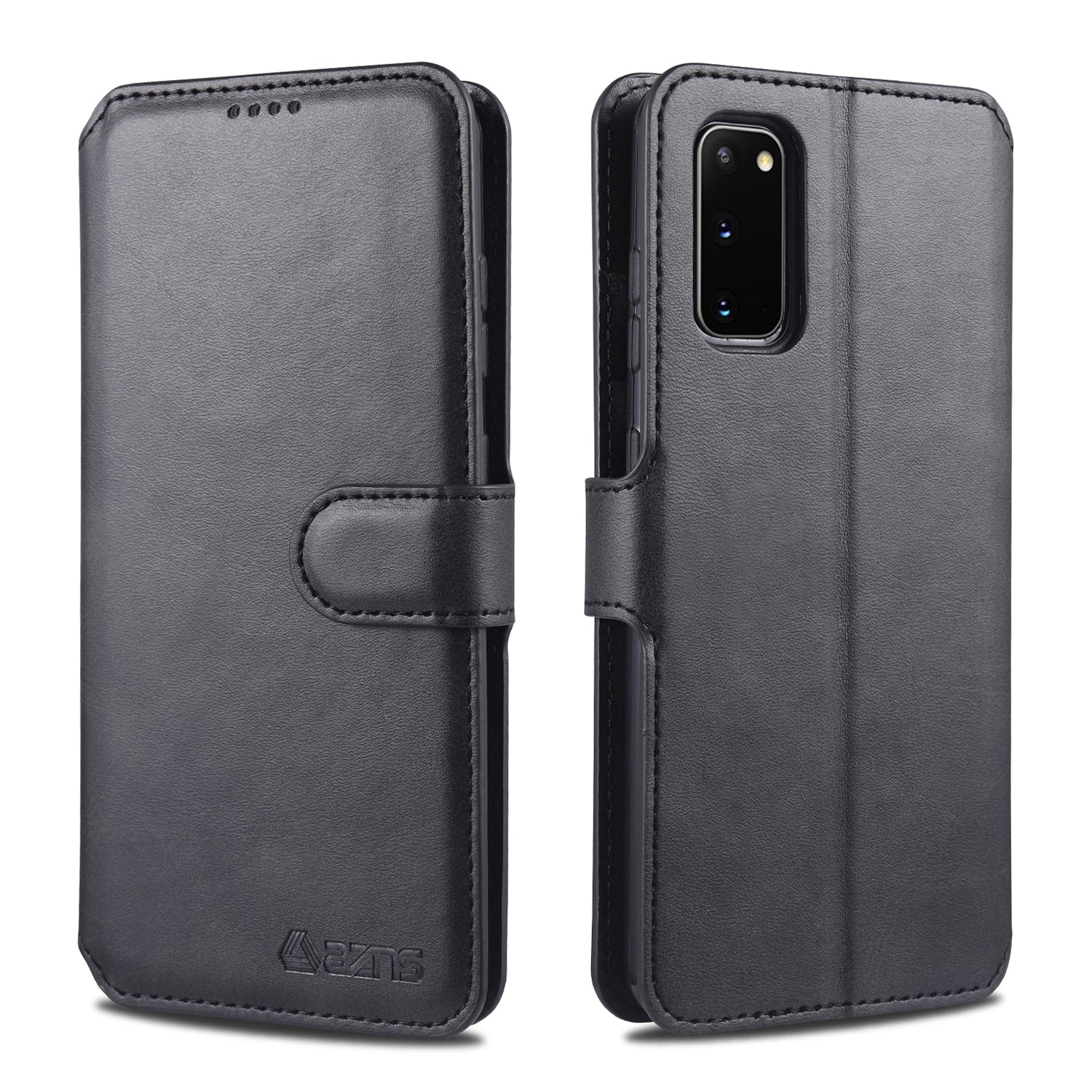 AZNS Wallet Leather Stand Case for Samsung Galaxy S20 FE 4G/FE 5G/S20 Lite/S20 FE 2022 - Black