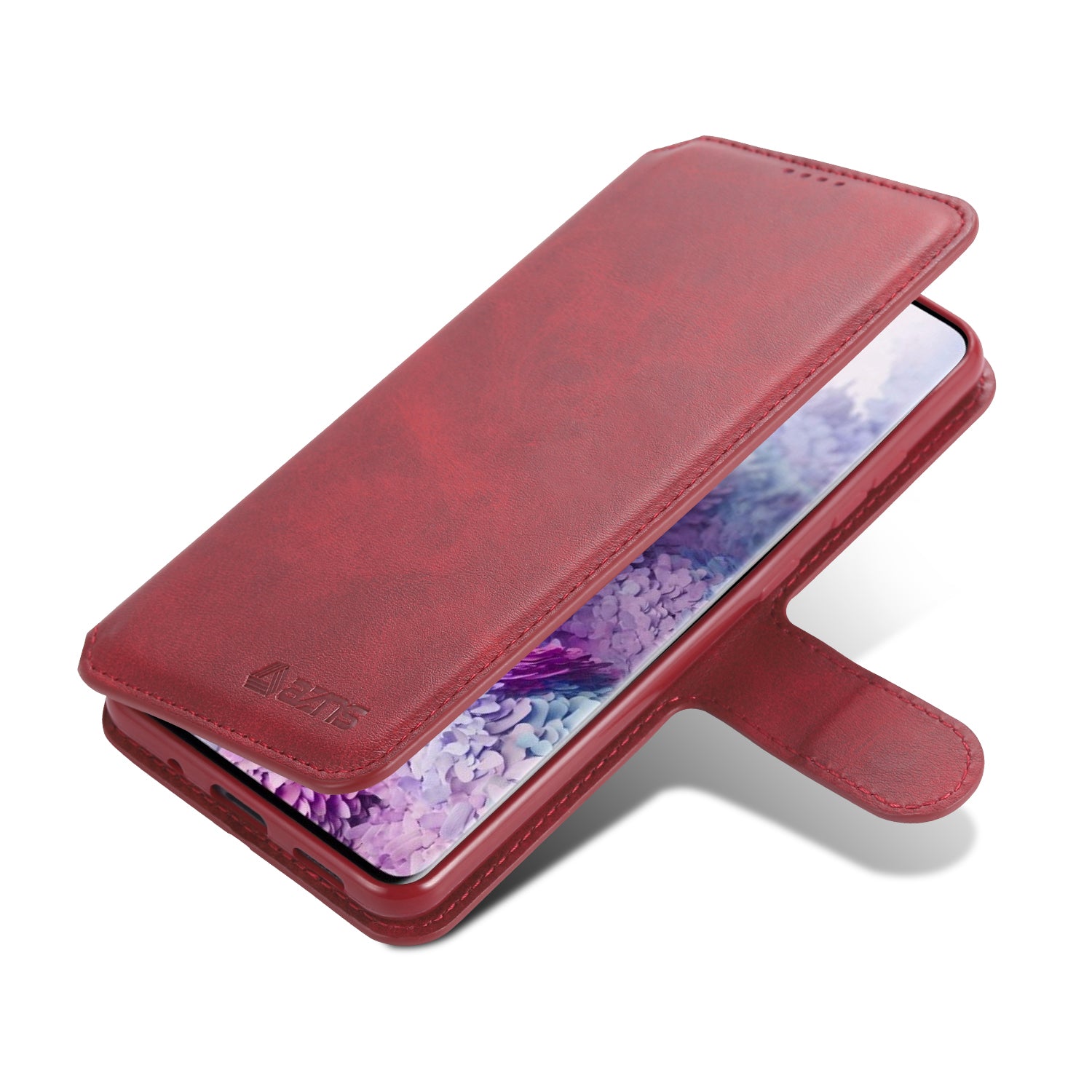 AZNS Wallet Leather Stand Case for Samsung Galaxy S20 FE 4G/FE 5G/S20 Lite/S20 FE 2022 - Red