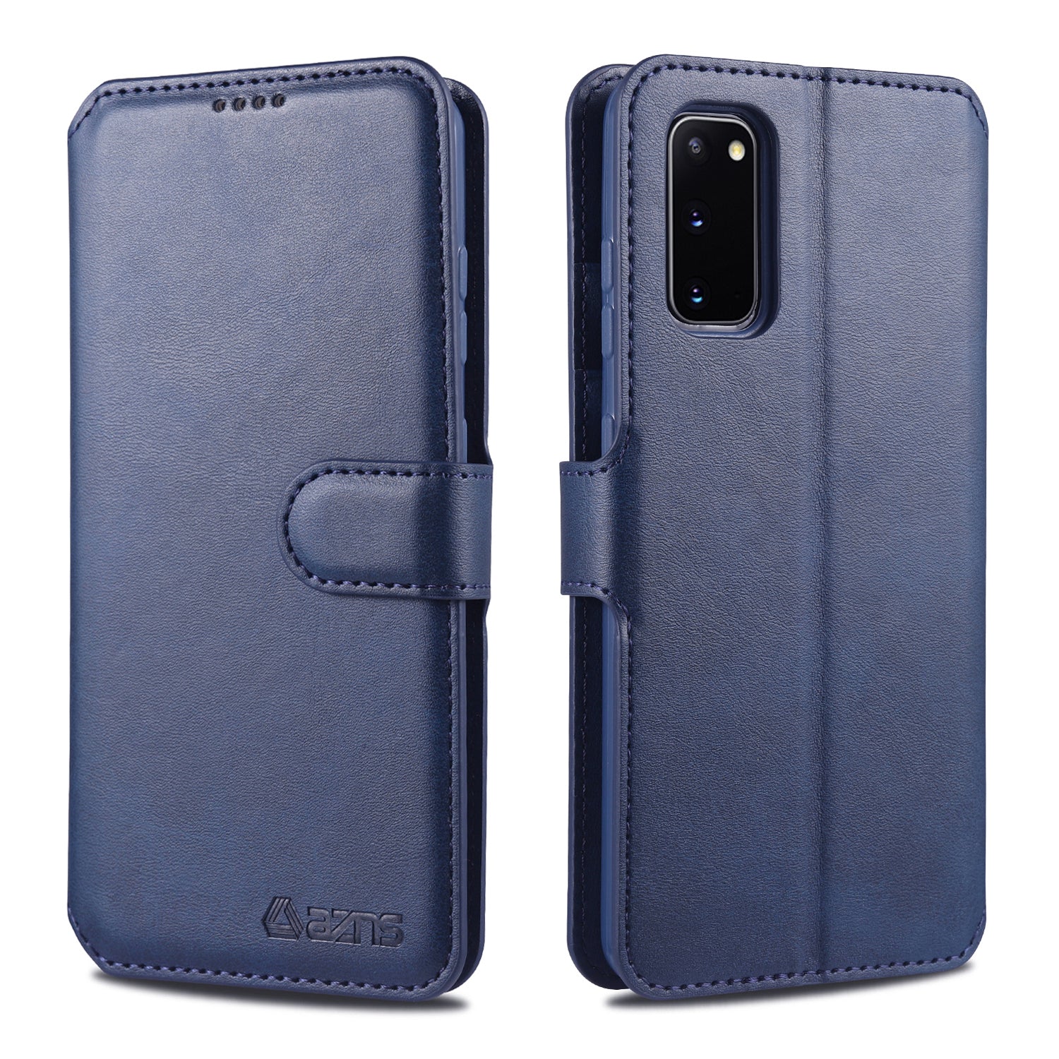 AZNS Wallet Leather Stand Case for Samsung Galaxy S20 FE 4G/FE 5G/S20 Lite/S20 FE 2022 - Blue