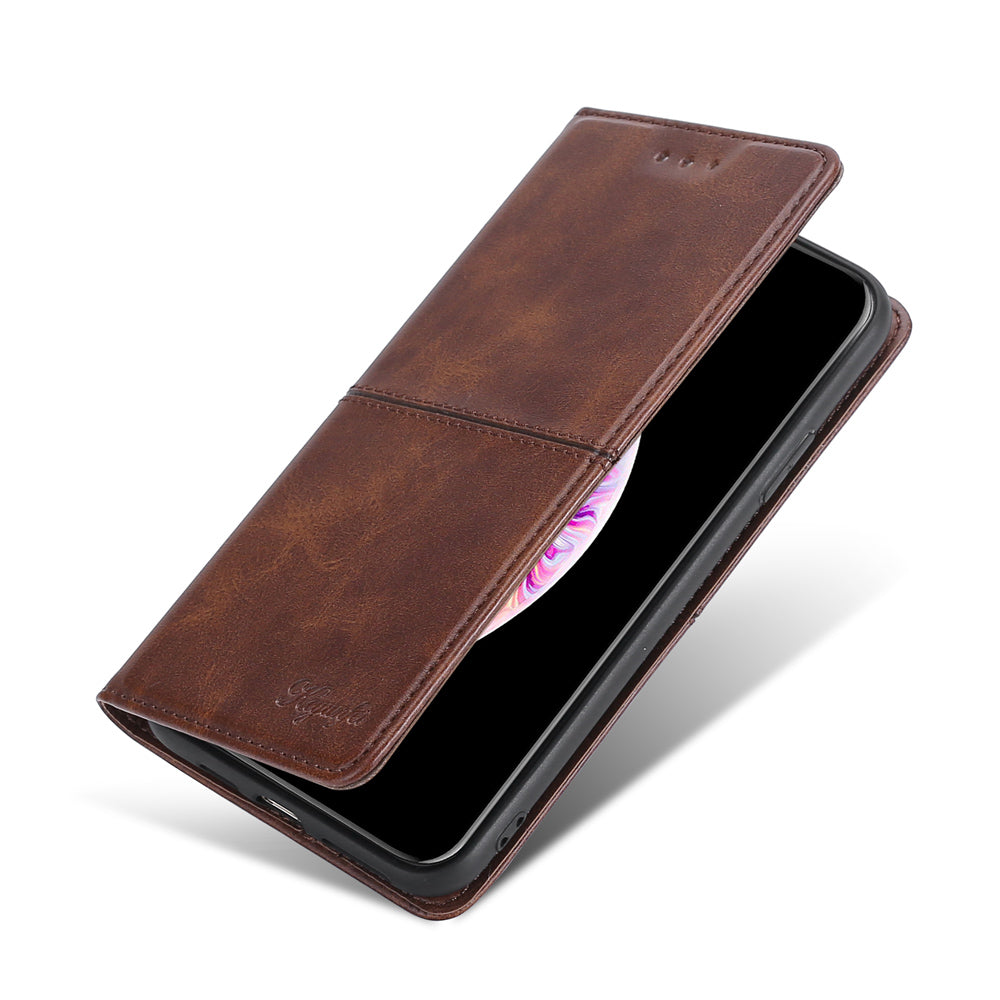 Auto-absorbed Leather Stand Case with Card Slots for Samsung Galaxy S20 FE 4G/FE 5G/S20 Lite/S20 FE 2022 - Dark Brown