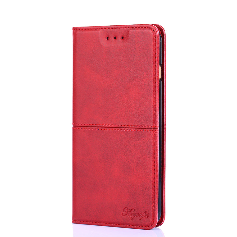 Auto-absorbed Leather Stand Case with Card Slots for Samsung Galaxy S20 FE 4G/FE 5G/S20 Lite/S20 FE 2022 - Red