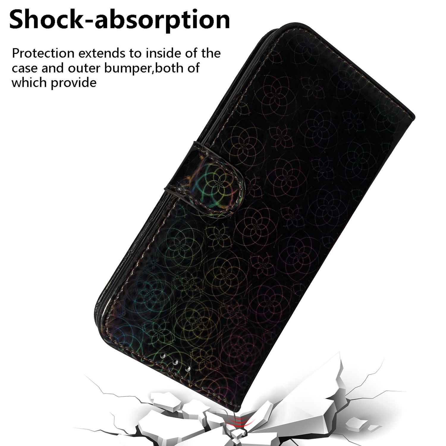 Flower Pattern Magnetic Leather Stand Case for Samsung Galaxy S20 FE/S20 Fan Edition/S20 FE 5G/S20 Fan Edition 5G/S20 Lite/S20 FE 2022 - Black