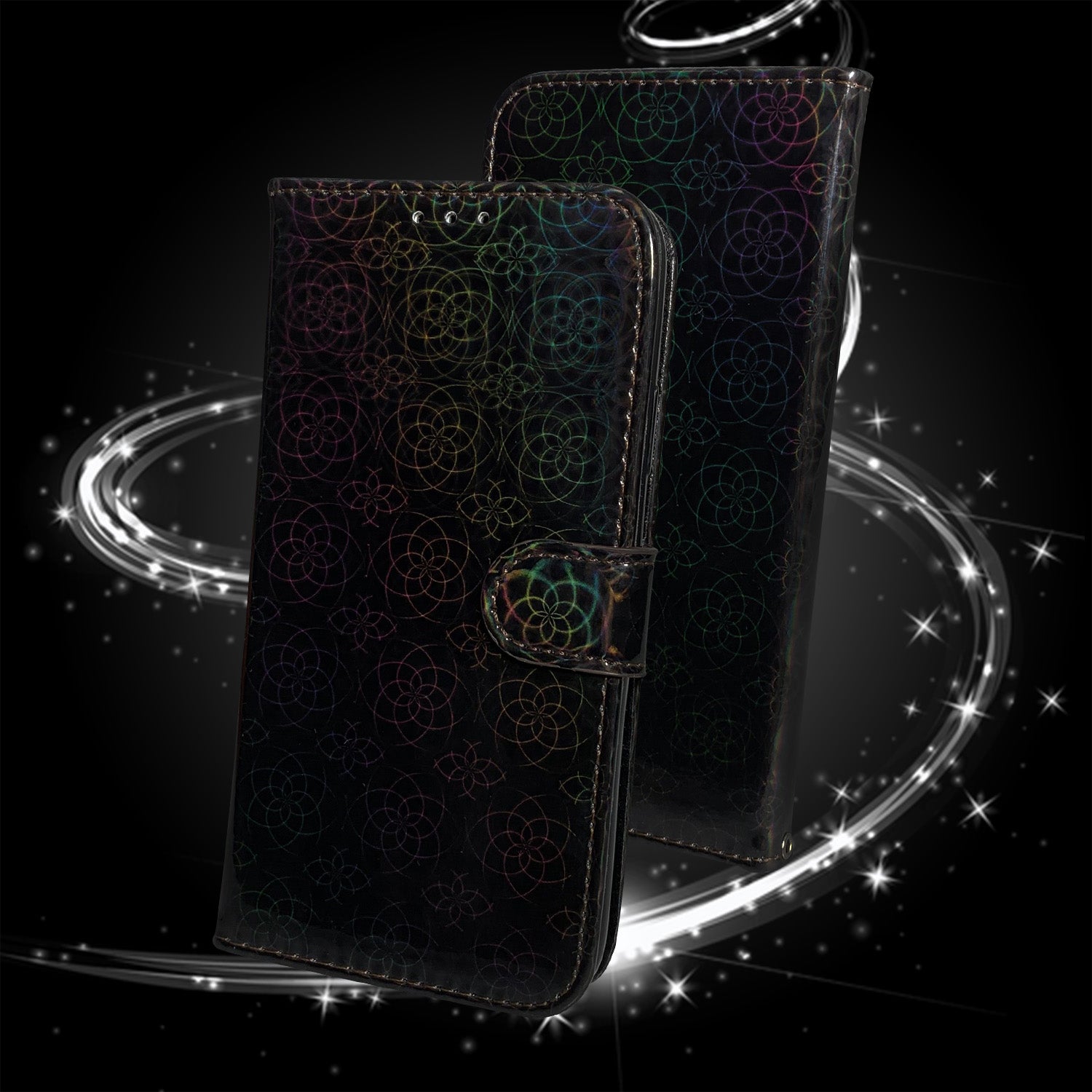 Flower Pattern Magnetic Leather Stand Case for Samsung Galaxy S20 FE/S20 Fan Edition/S20 FE 5G/S20 Fan Edition 5G/S20 Lite/S20 FE 2022 - Black