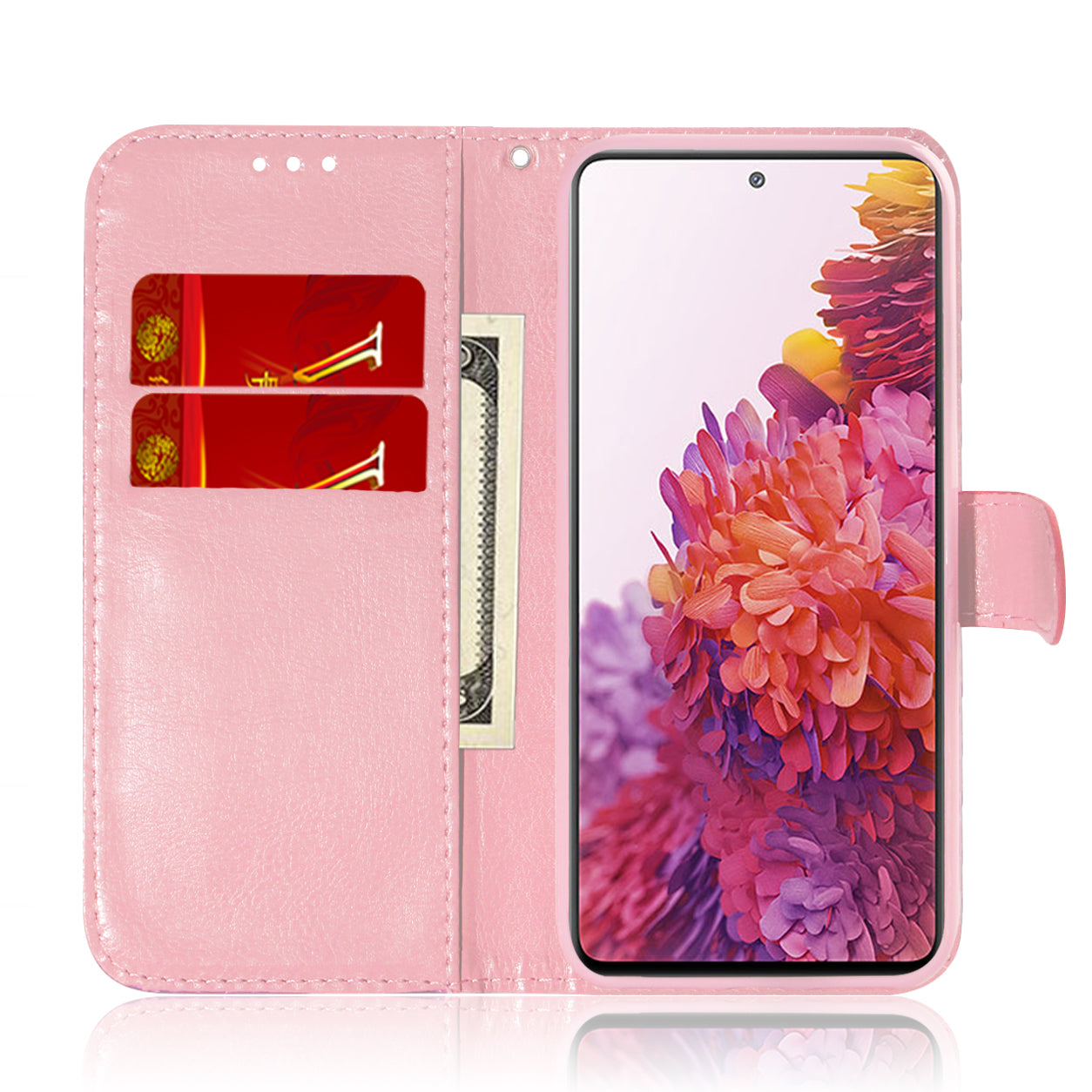 Flower Pattern Magnetic Leather Stand Case for Samsung Galaxy S20 FE/S20 Fan Edition/S20 FE 5G/S20 Fan Edition 5G/S20 Lite/S20 FE 2022 - Pink