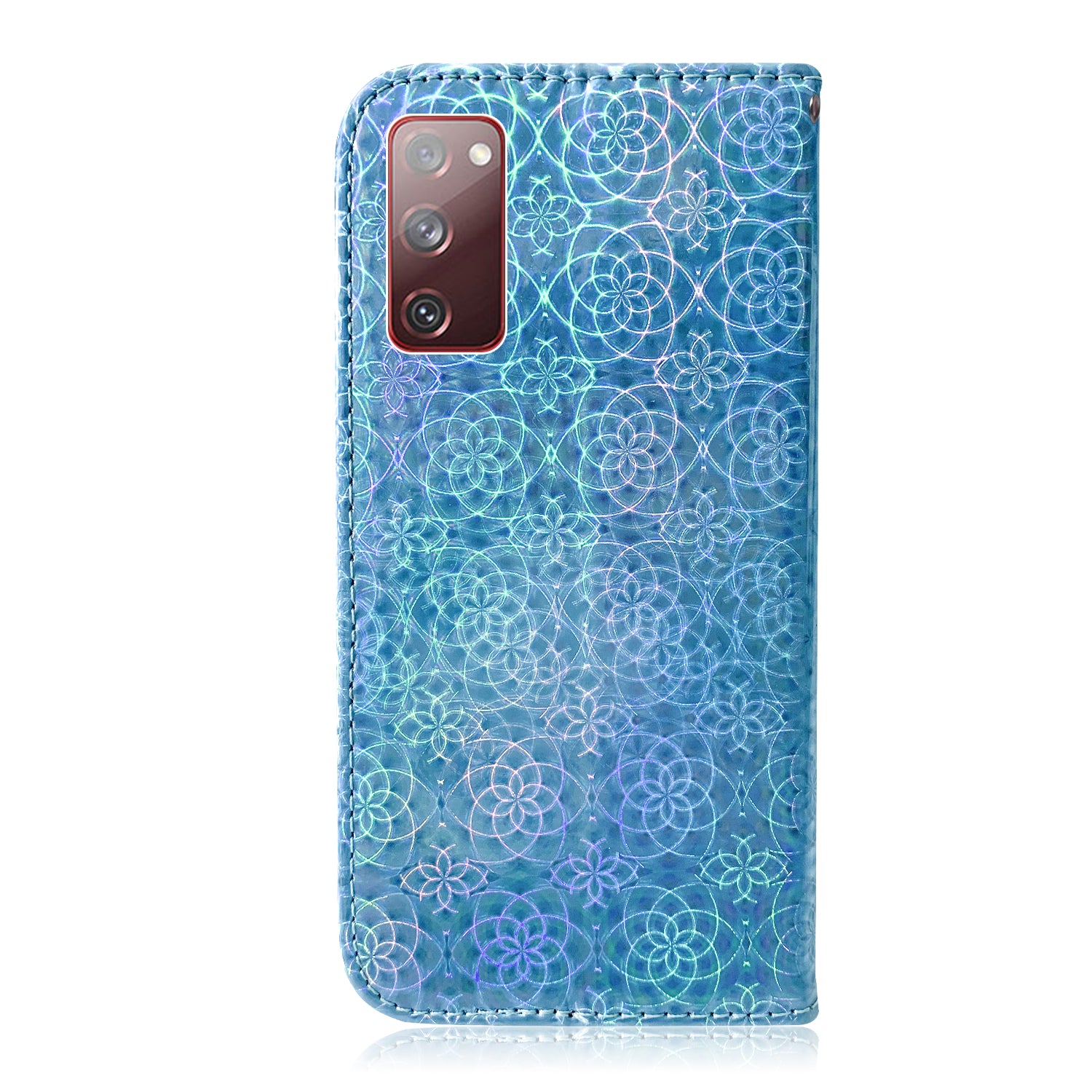 Flower Pattern Magnetic Leather Stand Case for Samsung Galaxy S20 FE/S20 Fan Edition/S20 FE 5G/S20 Fan Edition 5G/S20 Lite/S20 FE 2022 - Blue