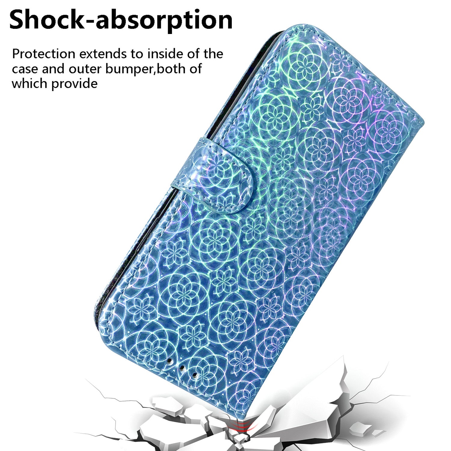 Flower Pattern Magnetic Leather Stand Case for Samsung Galaxy S20 FE/S20 Fan Edition/S20 FE 5G/S20 Fan Edition 5G/S20 Lite/S20 FE 2022 - Blue