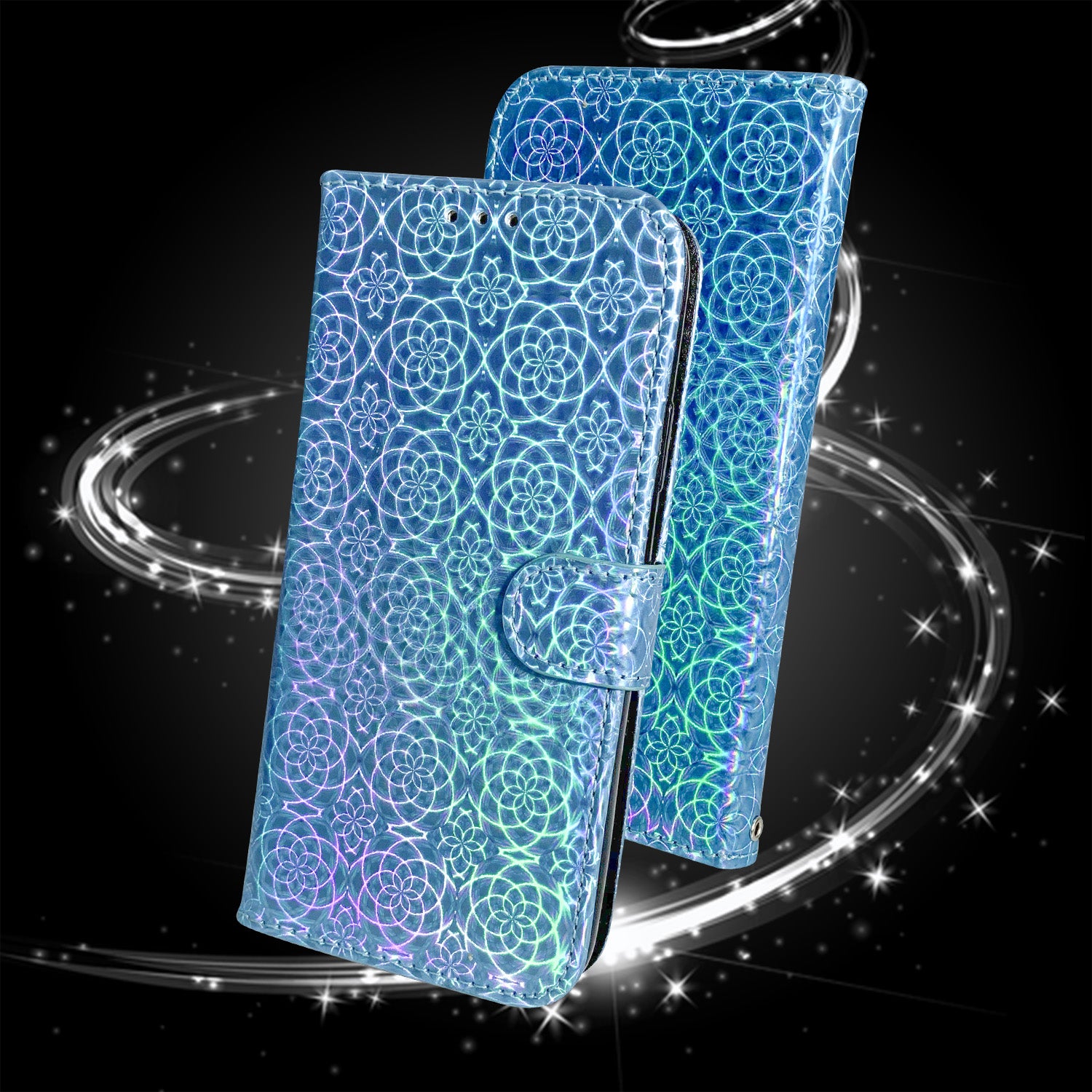 Flower Pattern Magnetic Leather Stand Case for Samsung Galaxy S20 FE/S20 Fan Edition/S20 FE 5G/S20 Fan Edition 5G/S20 Lite/S20 FE 2022 - Blue