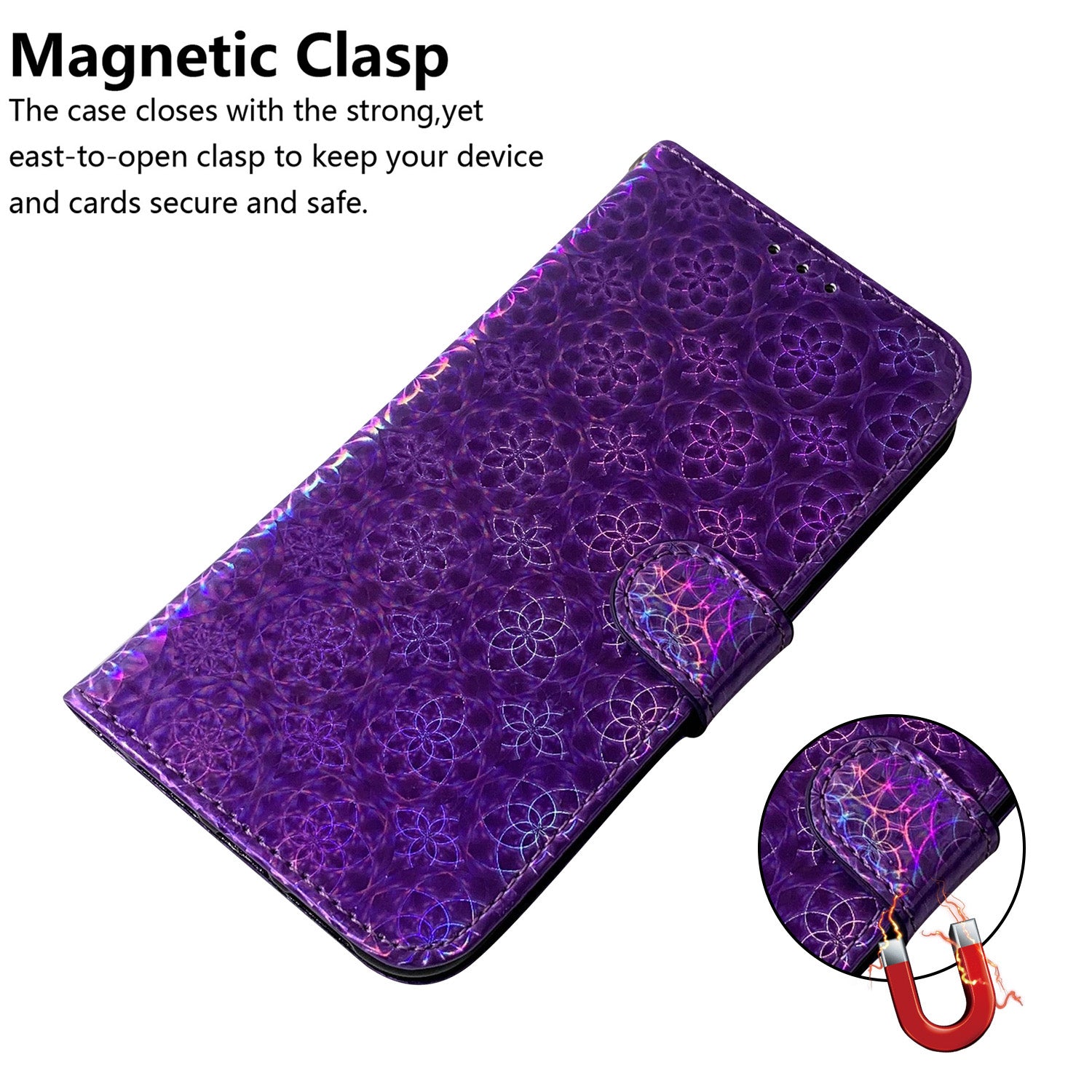 Flower Pattern Magnetic Leather Stand Case for Samsung Galaxy S20 FE/S20 Fan Edition/S20 FE 5G/S20 Fan Edition 5G/S20 Lite/S20 FE 2022 - Purple