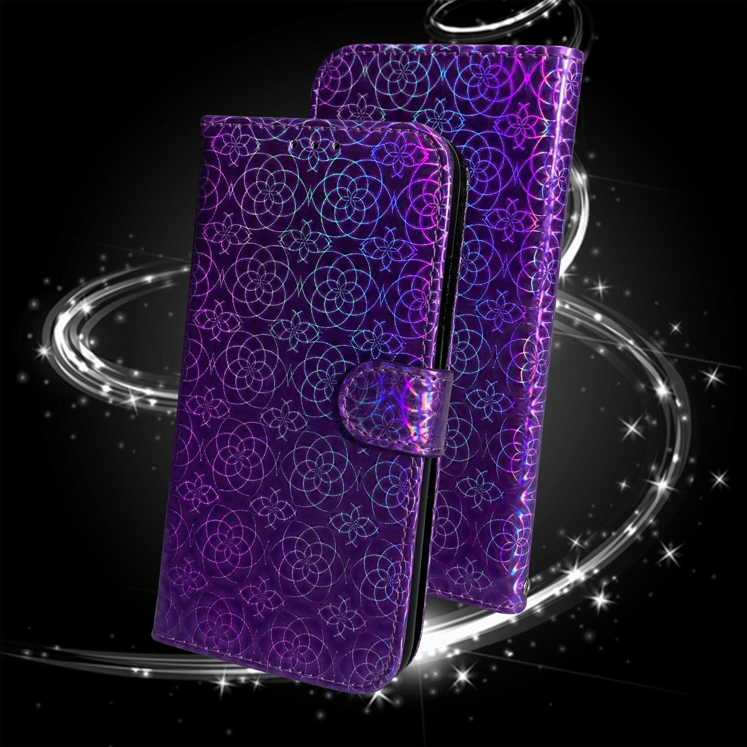 Flower Pattern Magnetic Leather Stand Case for Samsung Galaxy S20 FE/S20 Fan Edition/S20 FE 5G/S20 Fan Edition 5G/S20 Lite/S20 FE 2022 - Purple