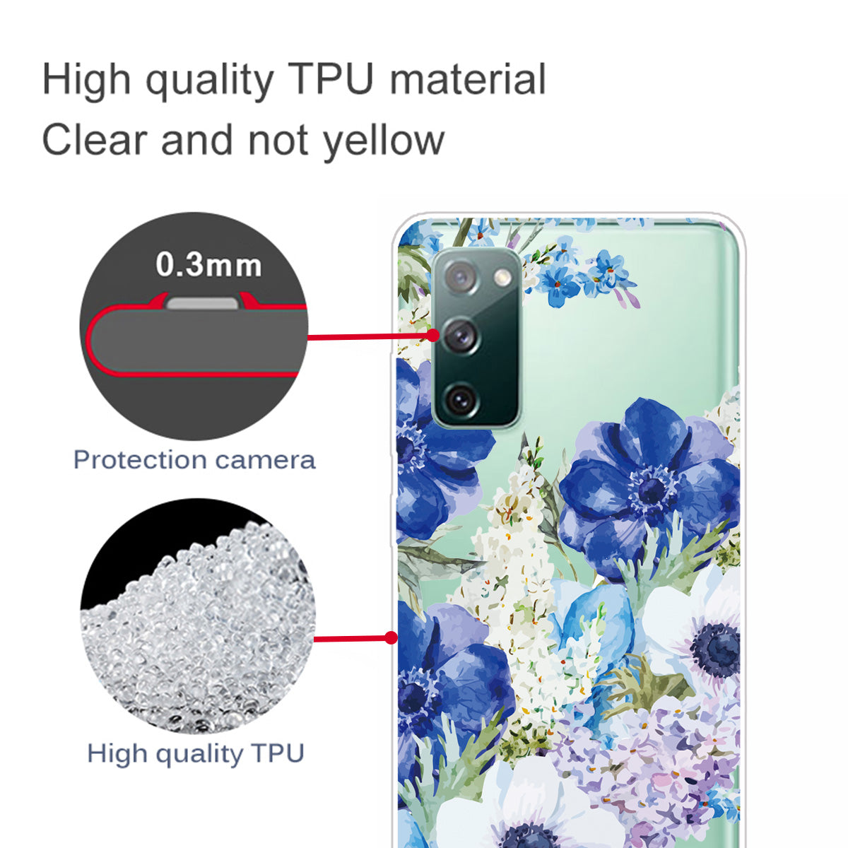 Stylish Pattern Printing TPU Case for Samsung Galaxy S20 FE/S20 Fan Edition/S20 FE 5G/S20 Fan Edition 5G/S20 Lite/S20 FE 2022 - Pretty Flowers