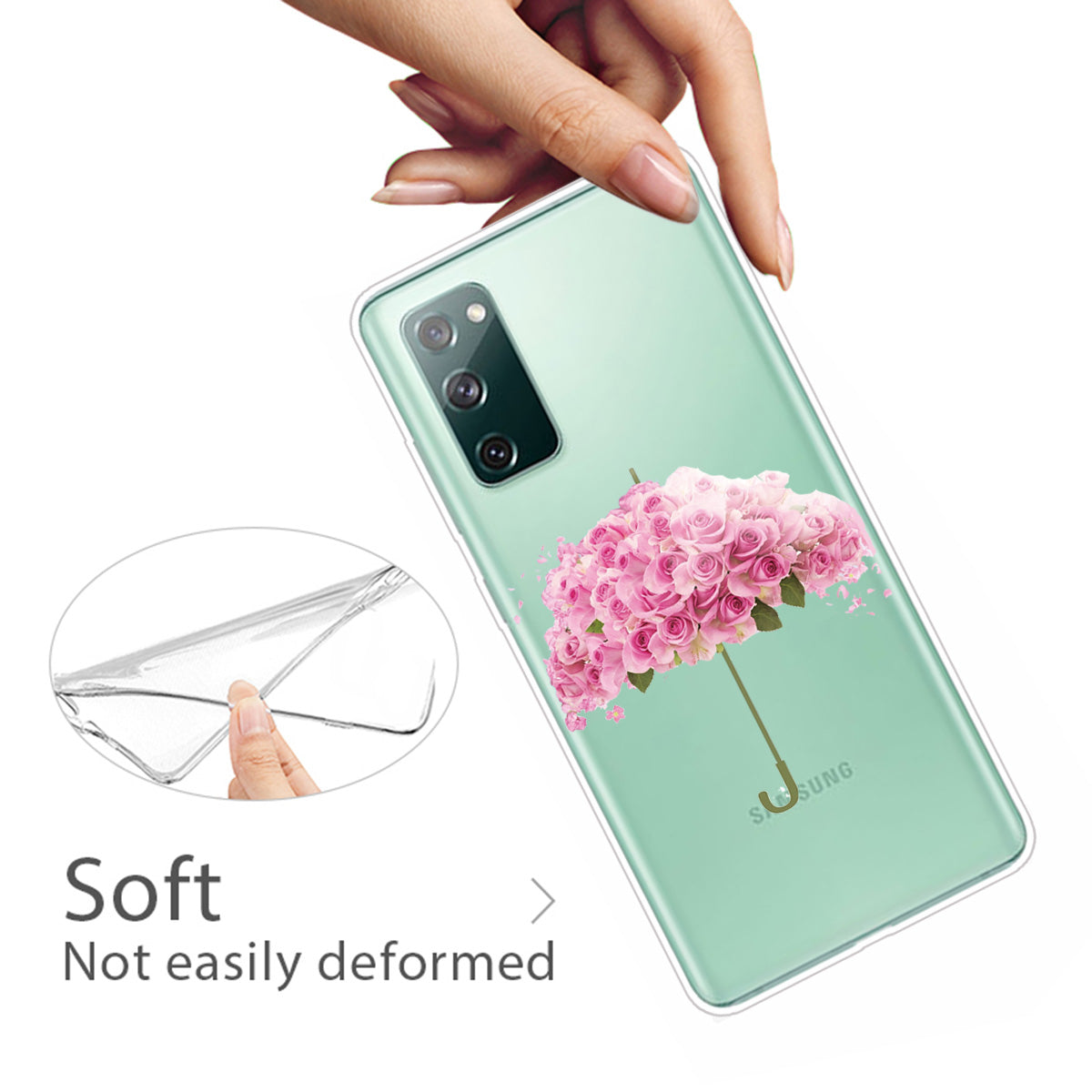 Stylish Pattern Printing TPU Case for Samsung Galaxy S20 FE/S20 Fan Edition/S20 FE 5G/S20 Fan Edition 5G/S20 Lite/S20 FE 2022 - Flower Umbrella