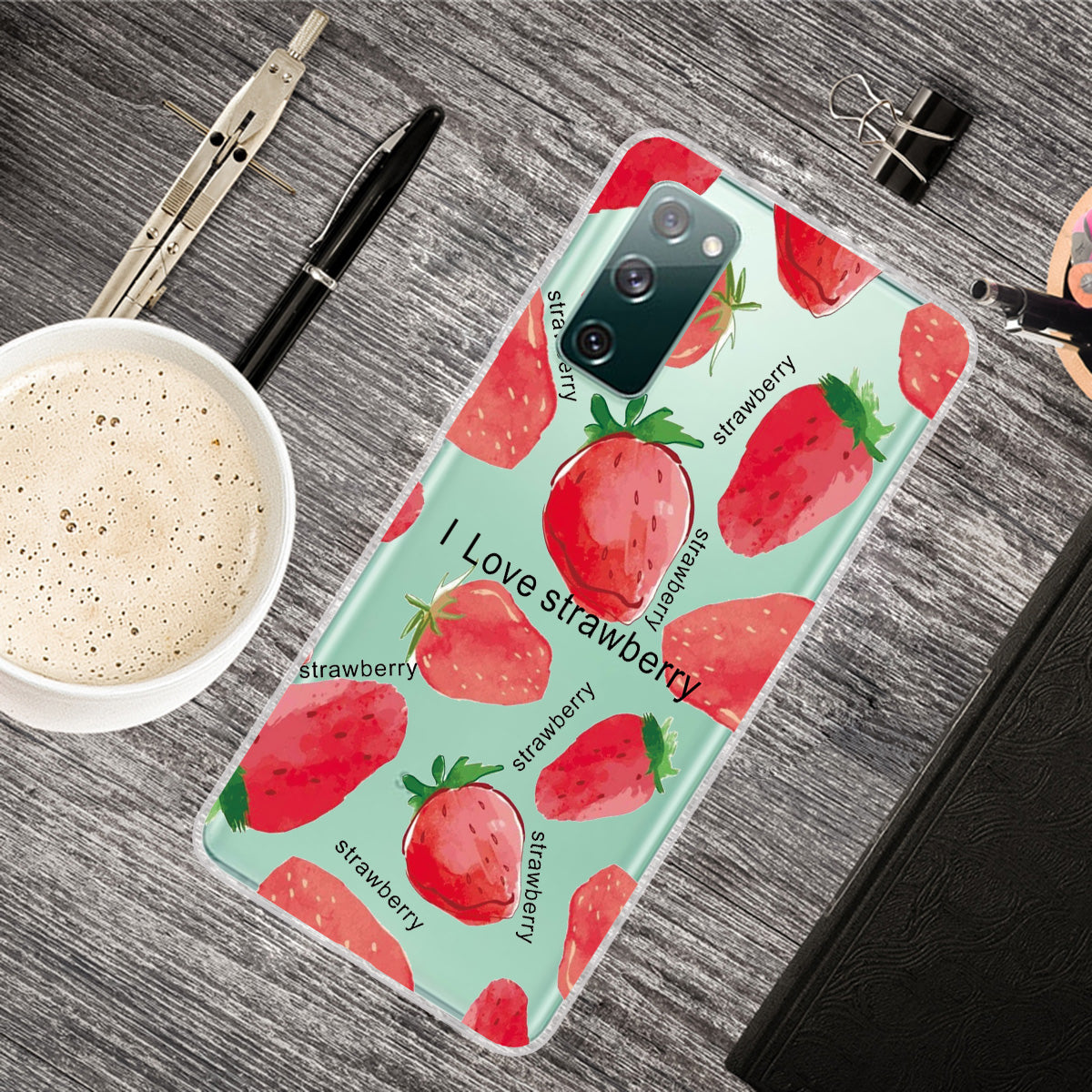 Stylish Pattern Printing TPU Case for Samsung Galaxy S20 FE/S20 Fan Edition/S20 FE 5G/S20 Fan Edition 5G/S20 Lite/S20 FE 2022 - Strawberry