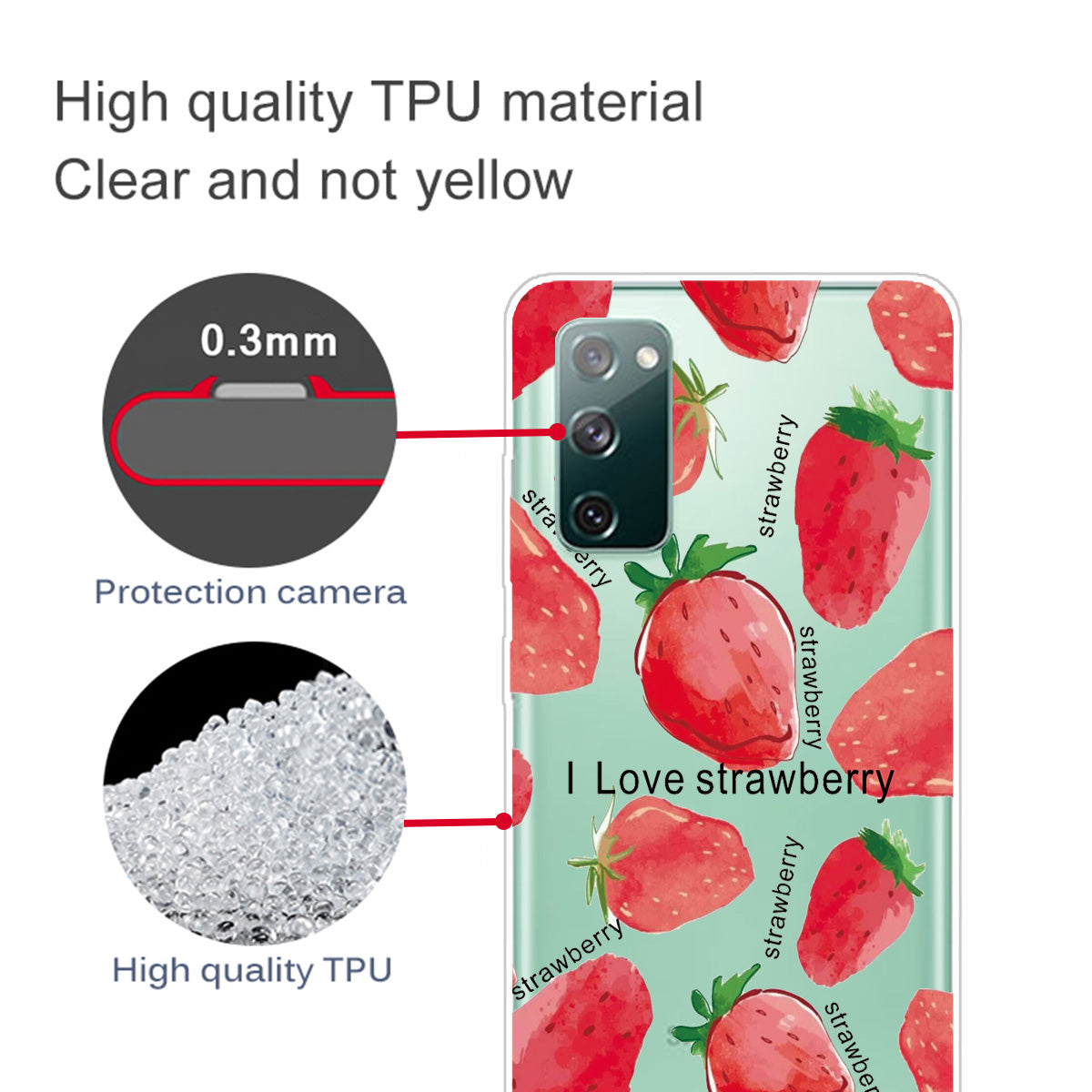 Stylish Pattern Printing TPU Case for Samsung Galaxy S20 FE/S20 Fan Edition/S20 FE 5G/S20 Fan Edition 5G/S20 Lite/S20 FE 2022 - Strawberry