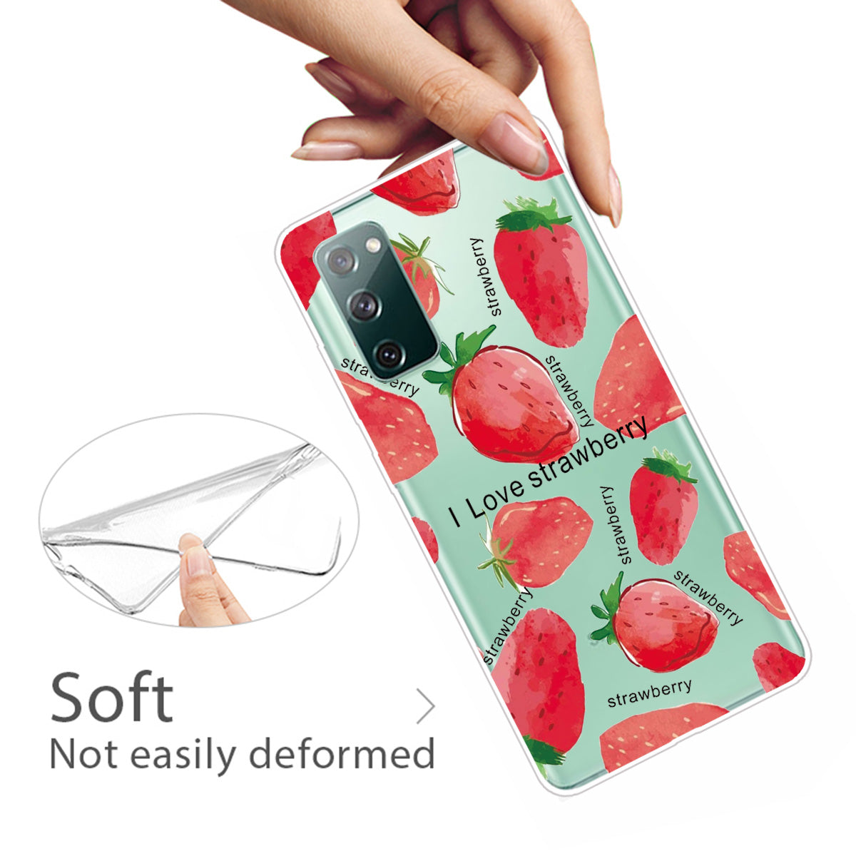 Stylish Pattern Printing TPU Case for Samsung Galaxy S20 FE/S20 Fan Edition/S20 FE 5G/S20 Fan Edition 5G/S20 Lite/S20 FE 2022 - Strawberry