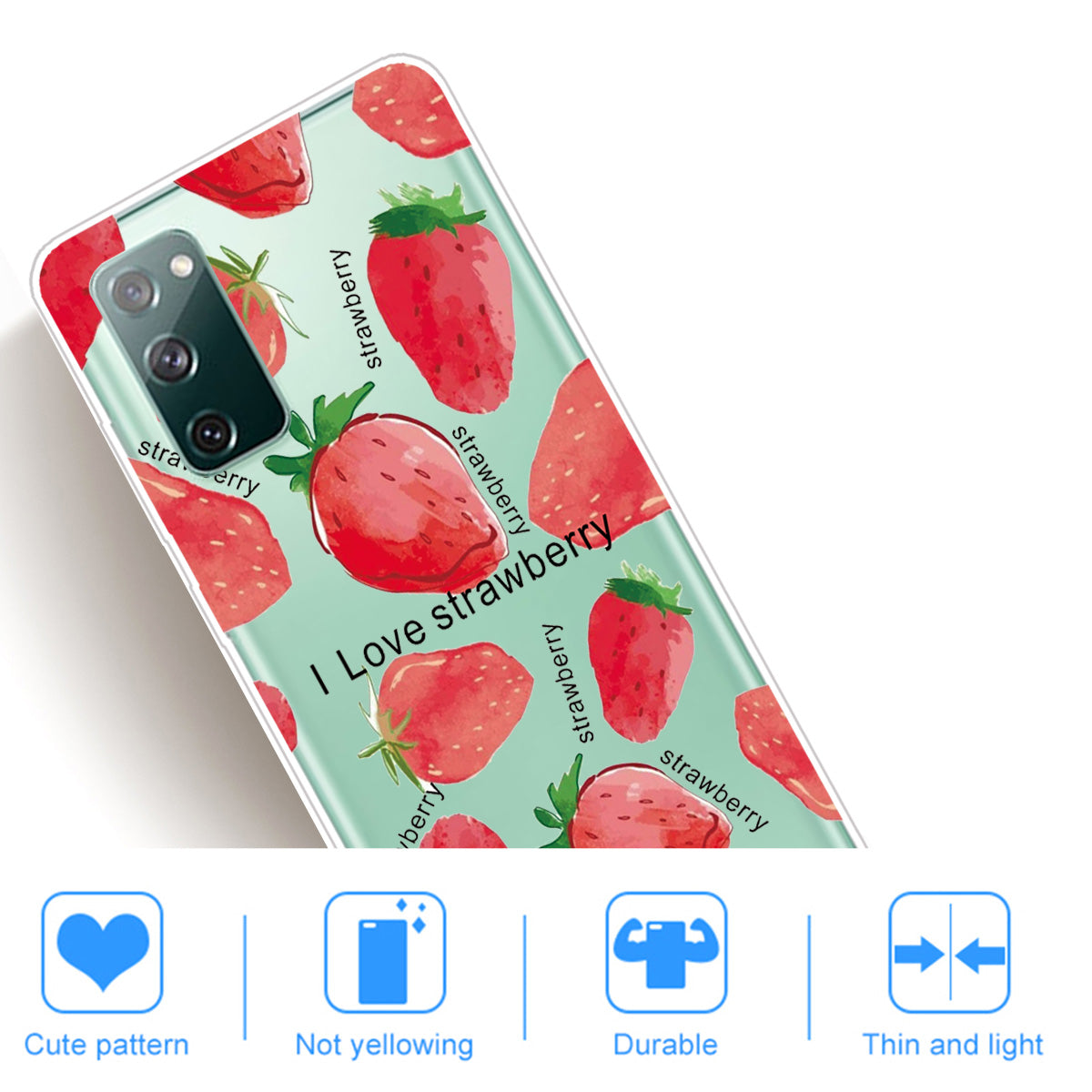 Stylish Pattern Printing TPU Case for Samsung Galaxy S20 FE/S20 Fan Edition/S20 FE 5G/S20 Fan Edition 5G/S20 Lite/S20 FE 2022 - Strawberry