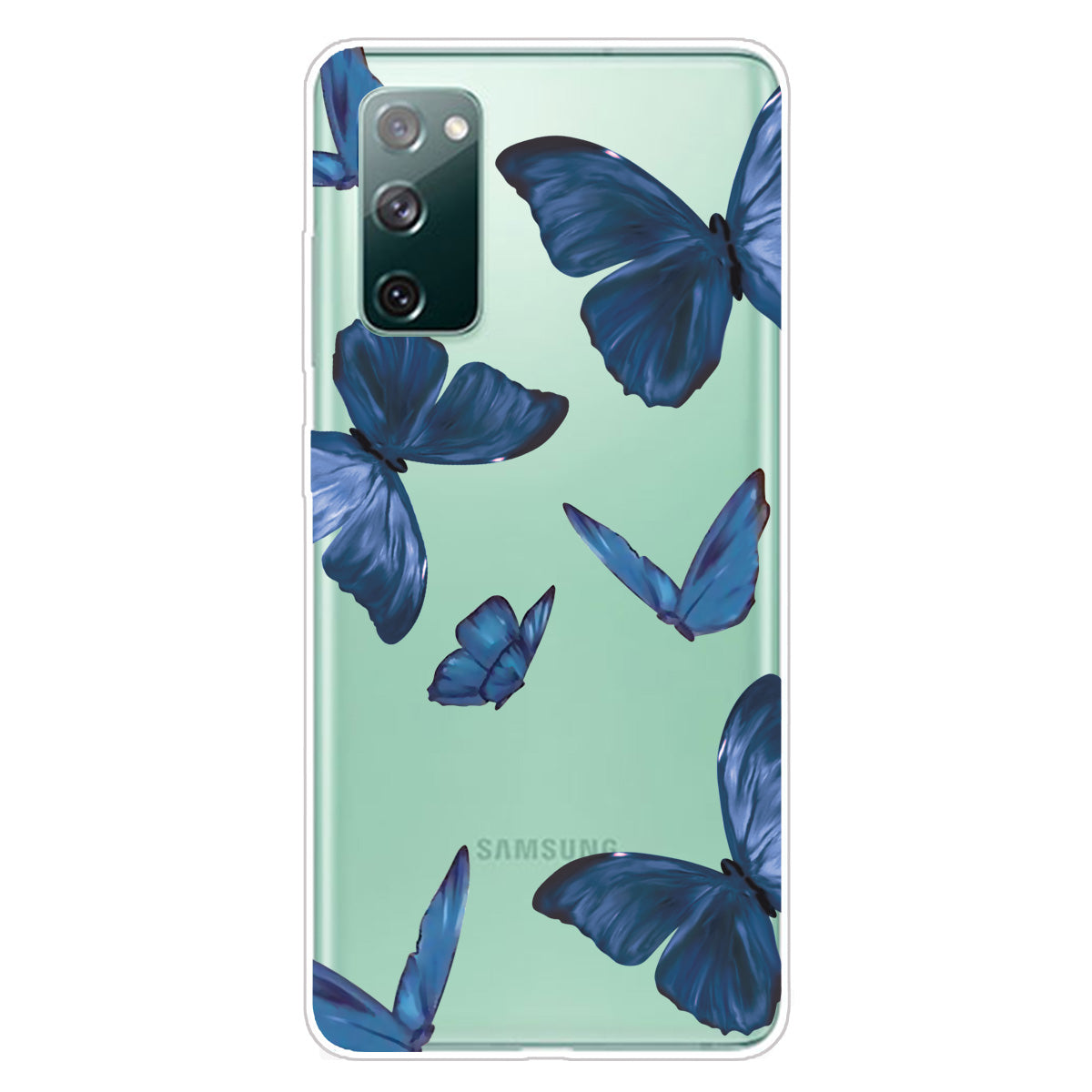 Stylish Pattern Printing TPU Case for Samsung Galaxy S20 FE/S20 Fan Edition/S20 FE 5G/S20 Fan Edition 5G/S20 Lite/S20 FE 2022 - Blue Butterflies