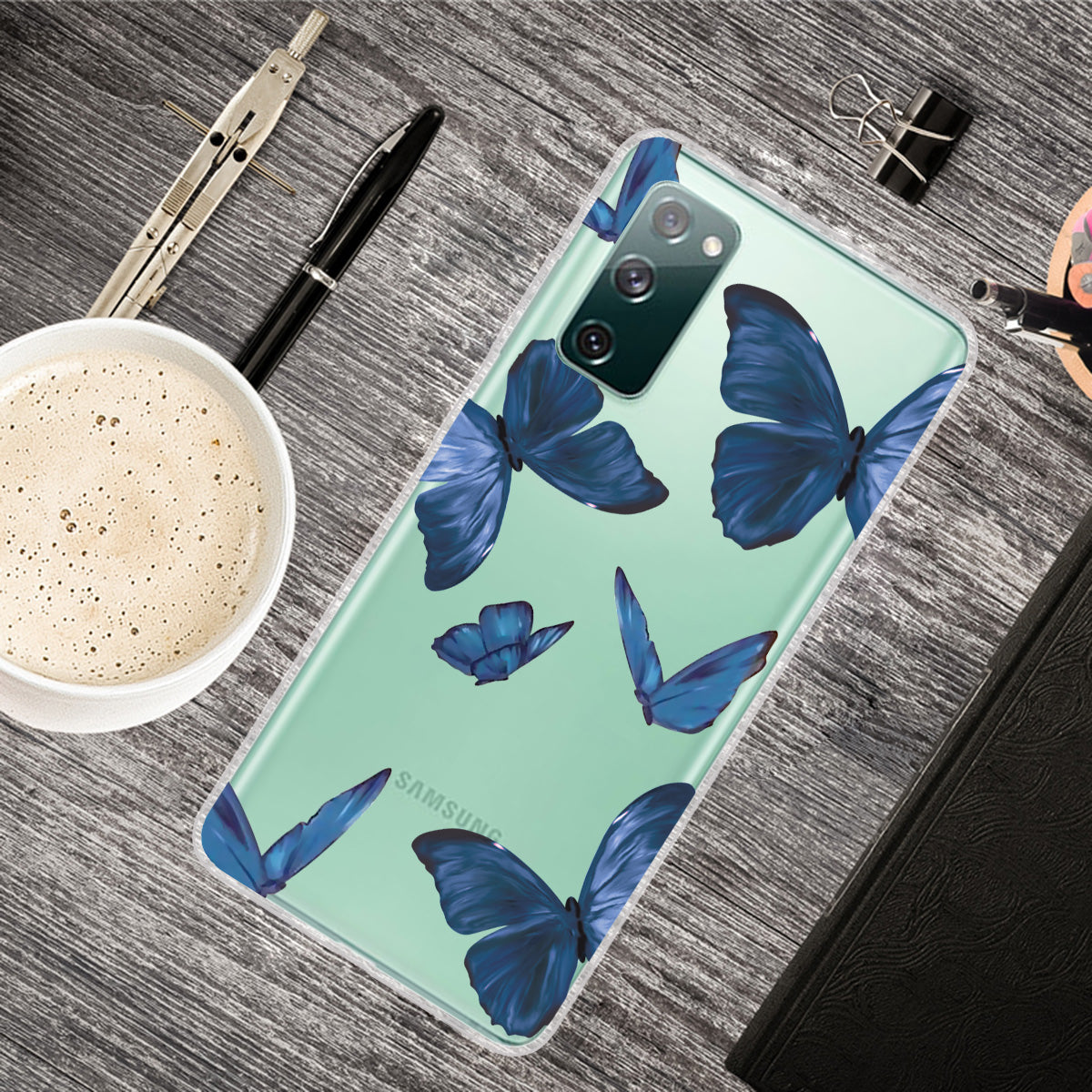 Stylish Pattern Printing TPU Case for Samsung Galaxy S20 FE/S20 Fan Edition/S20 FE 5G/S20 Fan Edition 5G/S20 Lite/S20 FE 2022 - Blue Butterflies