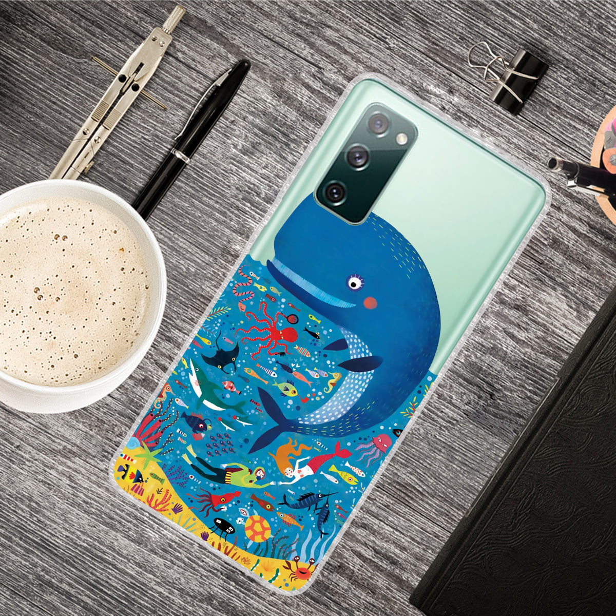 Stylish Pattern Printing TPU Case for Samsung Galaxy S20 FE/S20 Fan Edition/S20 FE 5G/S20 Fan Edition 5G/S20 Lite/S20 FE 2022 - Marine Organism