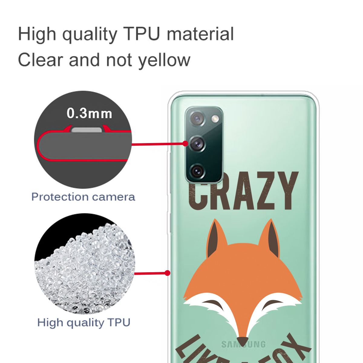 Stylish Pattern Printing TPU Case for Samsung Galaxy S20 FE/S20 Fan Edition/S20 FE 5G/S20 Fan Edition 5G/S20 Lite/S20 FE 2022 - Fox