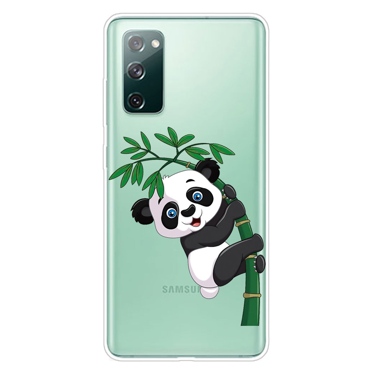 Stylish Pattern Printing TPU Case for Samsung Galaxy S20 FE/S20 Fan Edition/S20 FE 5G/S20 Fan Edition 5G/S20 Lite/S20 FE 2022 - Panda Climbing on Bamboo