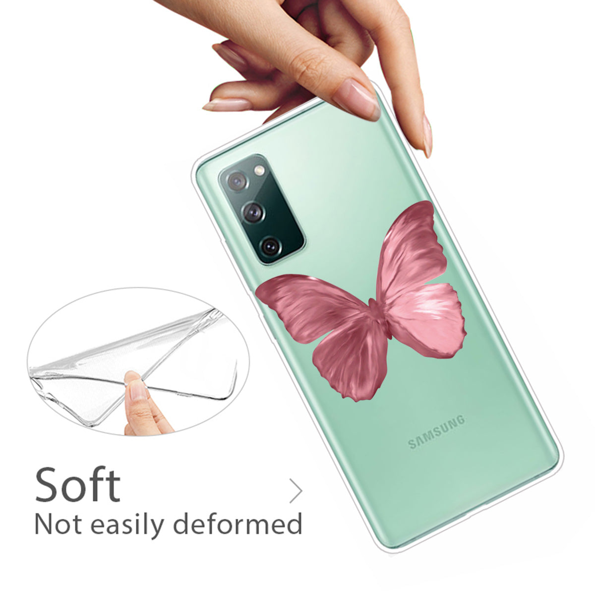 Stylish Pattern Printing TPU Case for Samsung Galaxy S20 FE/S20 Fan Edition/S20 FE 5G/S20 Fan Edition 5G/S20 Lite/S20 FE 2022 - Beautiful Butterfly