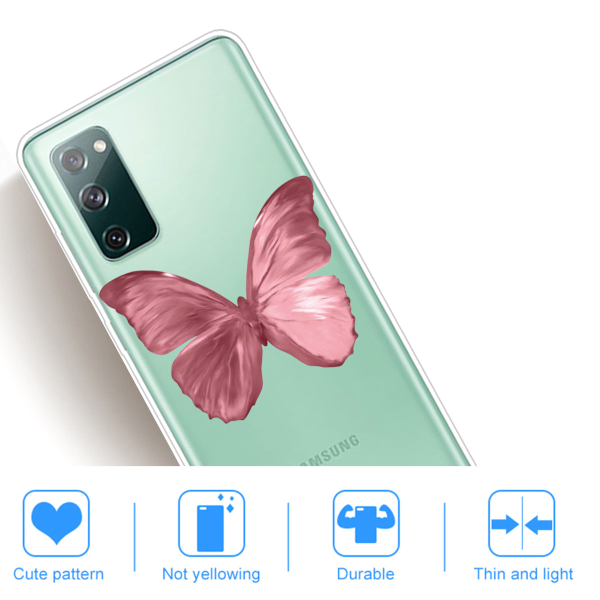 Stylish Pattern Printing TPU Case for Samsung Galaxy S20 FE/S20 Fan Edition/S20 FE 5G/S20 Fan Edition 5G/S20 Lite/S20 FE 2022 - Beautiful Butterfly