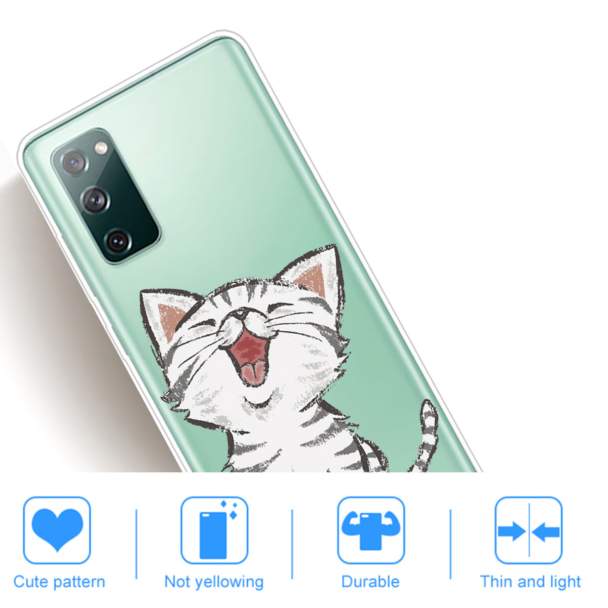 Stylish Pattern Printing TPU Case for Samsung Galaxy S20 FE/S20 Fan Edition/S20 FE 5G/S20 Fan Edition 5G/S20 Lite/S20 FE 2022 - Cat