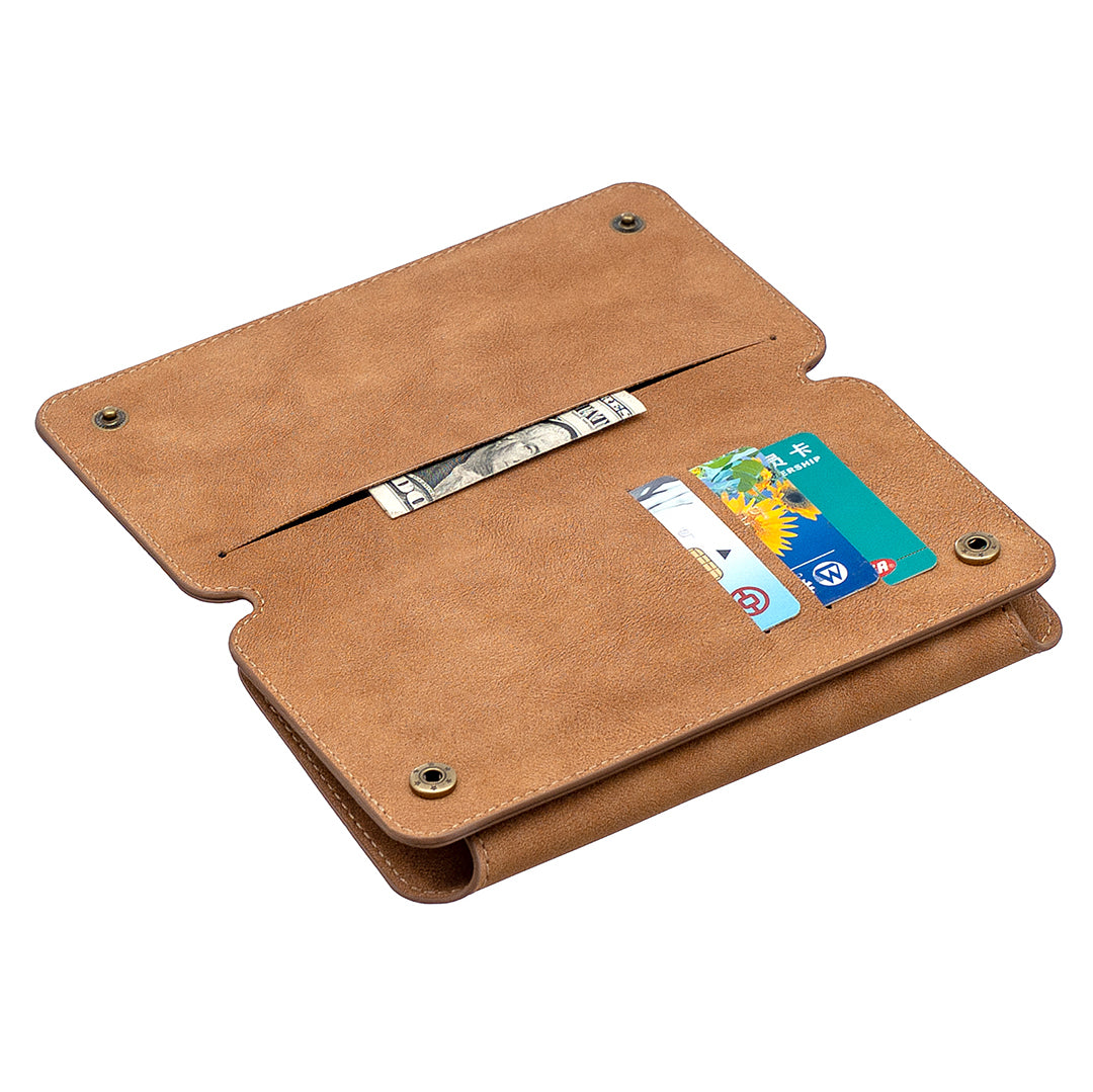 BF07 Detachable Matte Finish Leather Wallet Phone Cover with Zippered Pocket for Samsung Galaxy S20 Plus / S20 Plus 5G - Brown