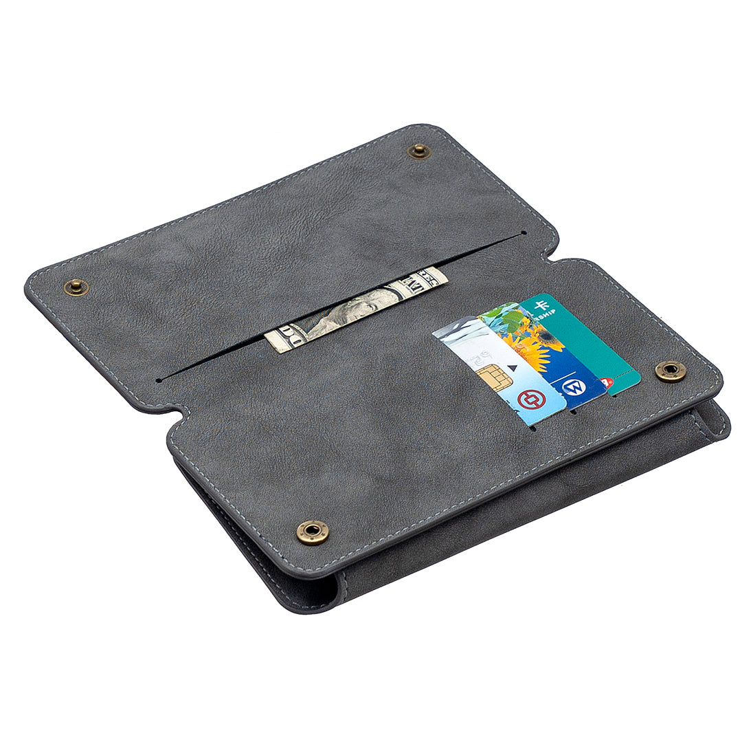 Detachable Matte Finish Leather Wallet Phone Cover with Zippered Pocket for Samsung Galaxy S20 4G/S20 5G - Grey