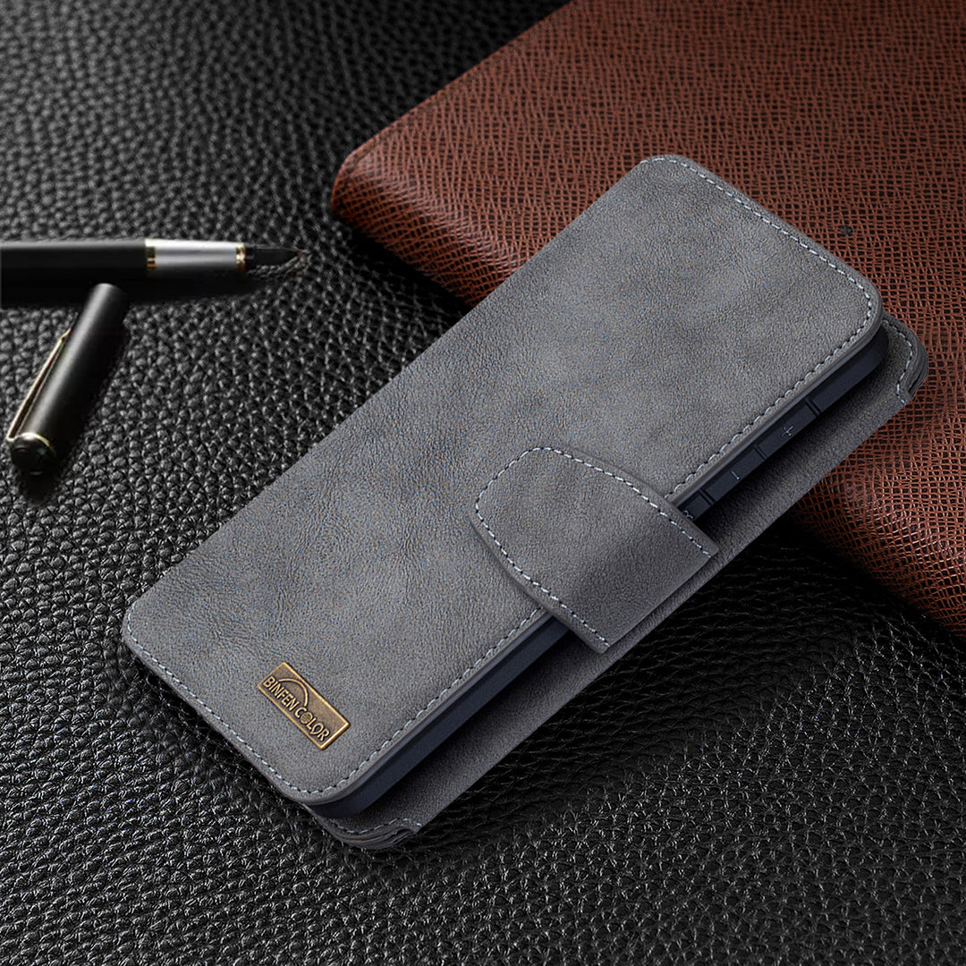 Detachable Matte Finish Leather Wallet Phone Cover with Zippered Pocket for Samsung Galaxy S20 4G/S20 5G - Grey