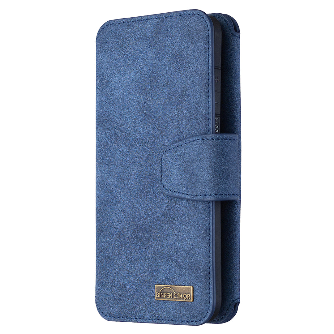 Detachable Matte Finish Leather Wallet Phone Cover with Zippered Pocket for Samsung Galaxy S20 4G/S20 5G - Blue