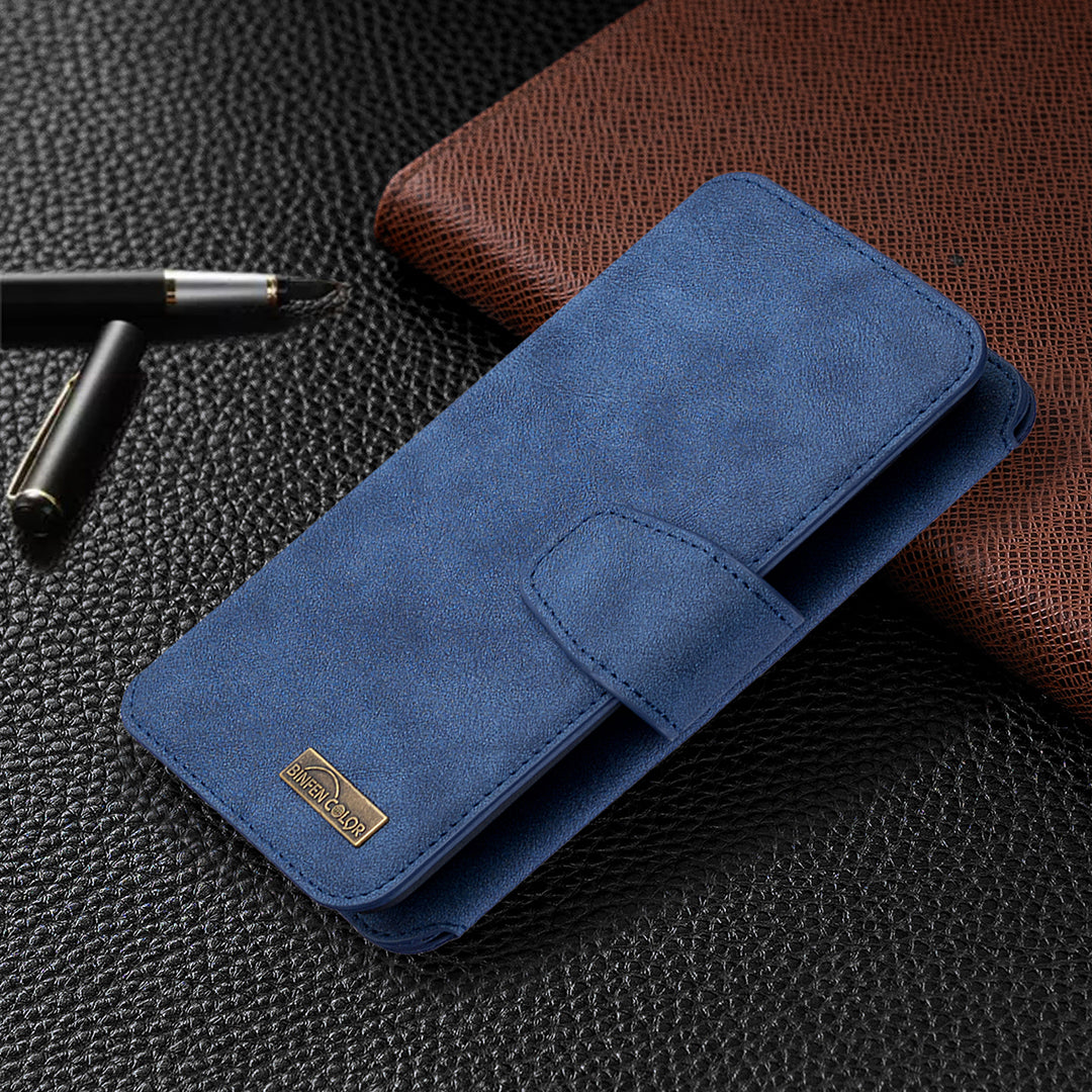 Detachable Matte Finish Leather Wallet Phone Cover with Zippered Pocket for Samsung Galaxy S20 4G/S20 5G - Blue