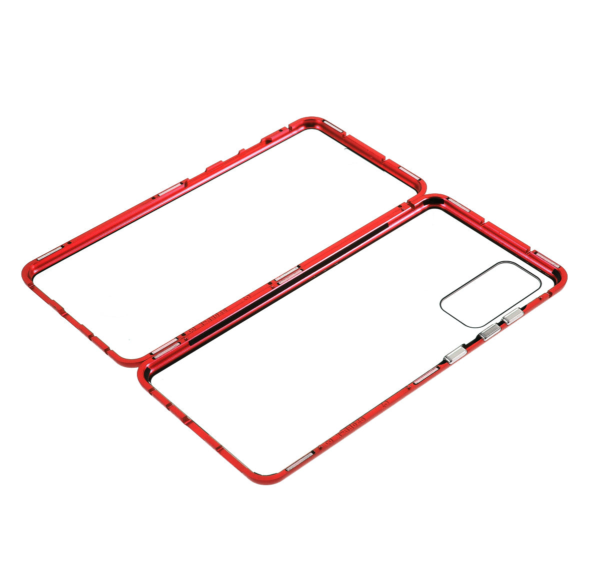 Cover for Samsung Galaxy S20 FE/S20 Fan Edition/S20 FE 5G/S20 Fan Edition 5G/S20 Lite/S20 FE 2022, All-inclusive Detachable Metal + Two-sided Tempered Glass Case (No Fingerprint Unlocked) - Red