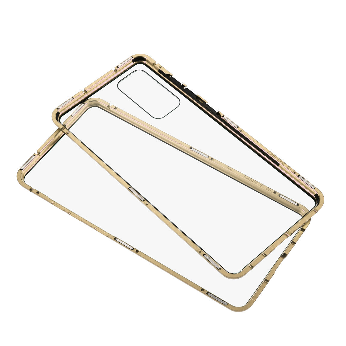 Cover for Samsung Galaxy S20 FE/S20 Fan Edition/S20 FE 5G/S20 Fan Edition 5G/S20 Lite/S20 FE 2022 All-inclusive Detachable Metal + Two-sided Tempered Glass Case (No Fingerprint Unlocked) - Gold