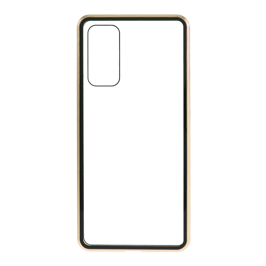 Cover for Samsung Galaxy S20 FE/S20 Fan Edition/S20 FE 5G/S20 Fan Edition 5G/S20 Lite/S20 FE 2022 All-inclusive Detachable Metal + Two-sided Tempered Glass Case (No Fingerprint Unlocked) - Gold