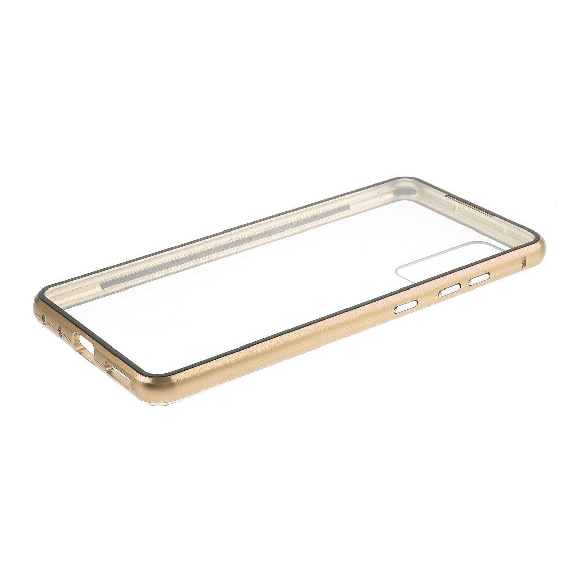 Cover for Samsung Galaxy S20 FE/S20 Fan Edition/S20 FE 5G/S20 Fan Edition 5G/S20 Lite/S20 FE 2022 All-inclusive Detachable Metal + Two-sided Tempered Glass Case (No Fingerprint Unlocked) - Gold