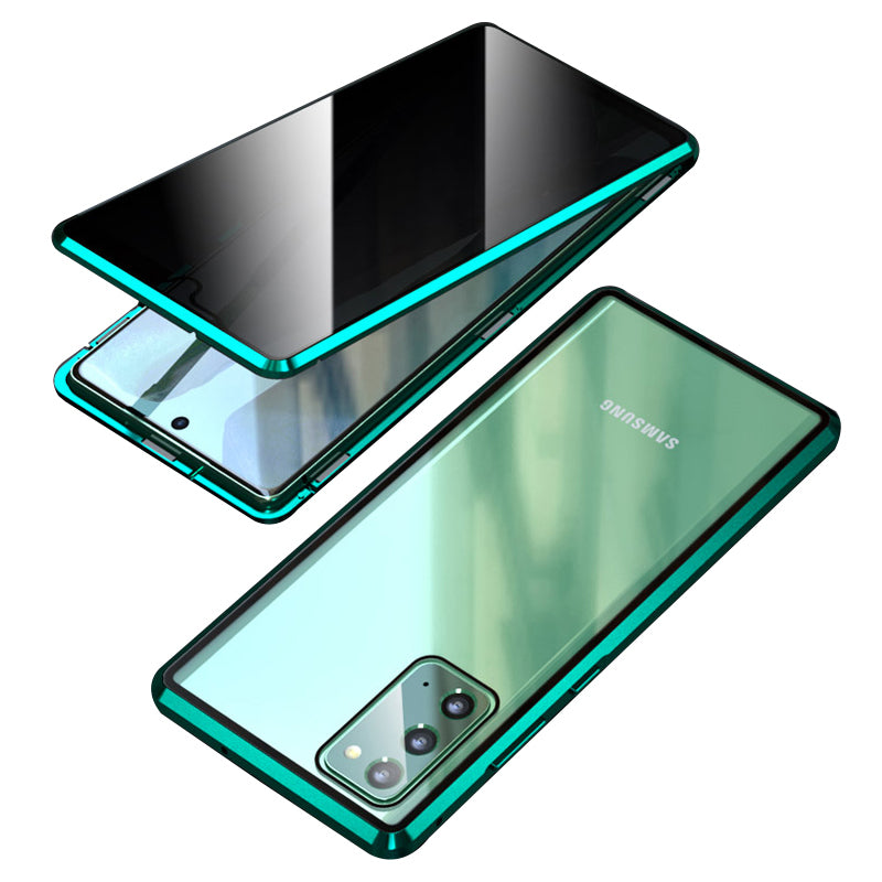 Anti-peep Magnetic Installation Metal Frame + Tempered Glass Hybrid Case for Samsung Galaxy S20 FE/Fan Edition/S20 FE 5G/Fan Edition 5G/S20 Lite/S20 FE 2022 - Green