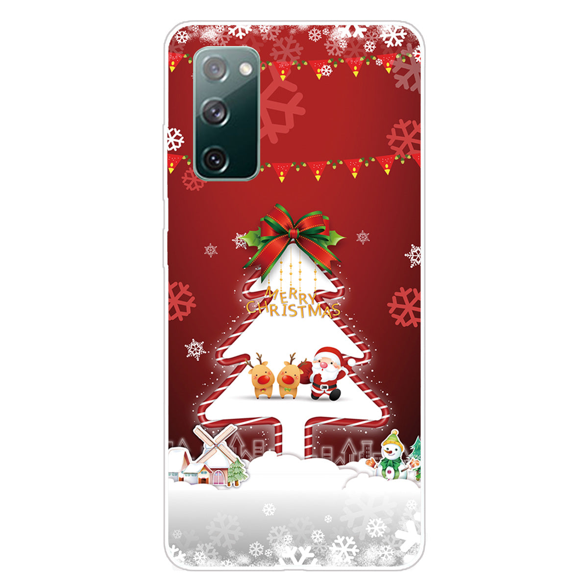 Christmas Theme Painting TPU Cell Phone Case for Samsung Galaxy S20 FE/S20 Fan Edition/S20 FE 5G/S20 Fan Edition 5G/S20 Lite - White Christmas Tree