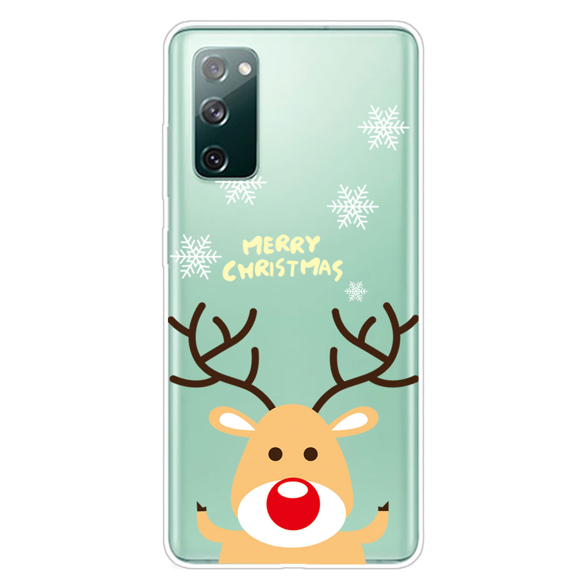 Christmas Theme Painting TPU Cell Phone Case for Samsung Galaxy S20 FE/S20 Fan Edition/S20 FE 5G/S20 Fan Edition 5G/S20 Lite - Moose and Snow