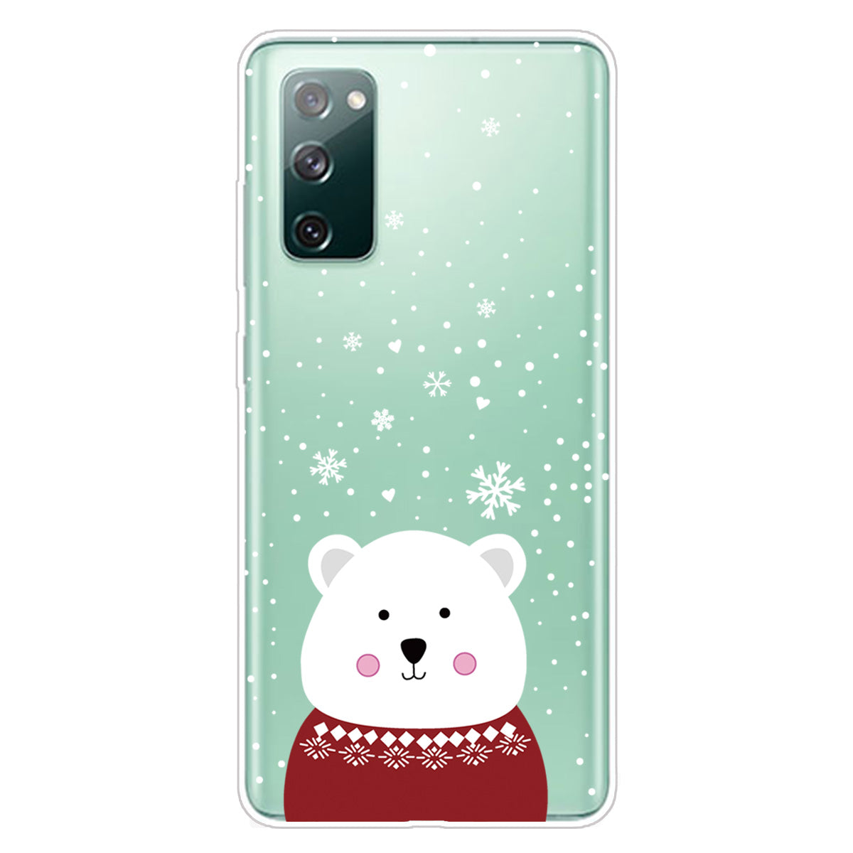 Christmas Theme Painting TPU Cell Phone Case for Samsung Galaxy S20 FE/S20 Fan Edition/S20 FE 5G/S20 Fan Edition 5G/S20 Lite - Polar Bear with Sweater