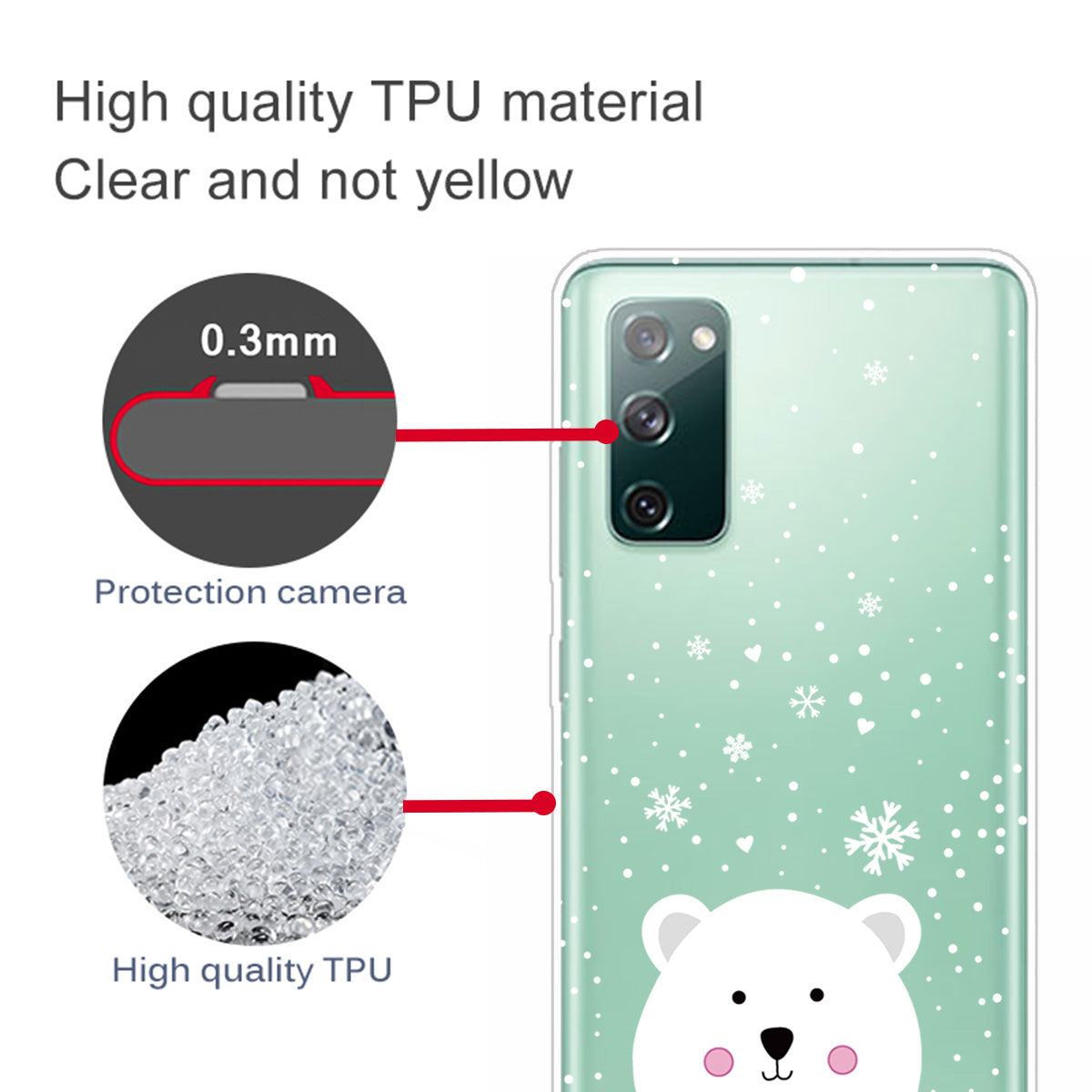 Christmas Theme Painting TPU Cell Phone Case for Samsung Galaxy S20 FE/S20 Fan Edition/S20 FE 5G/S20 Fan Edition 5G/S20 Lite - Polar Bear with Sweater