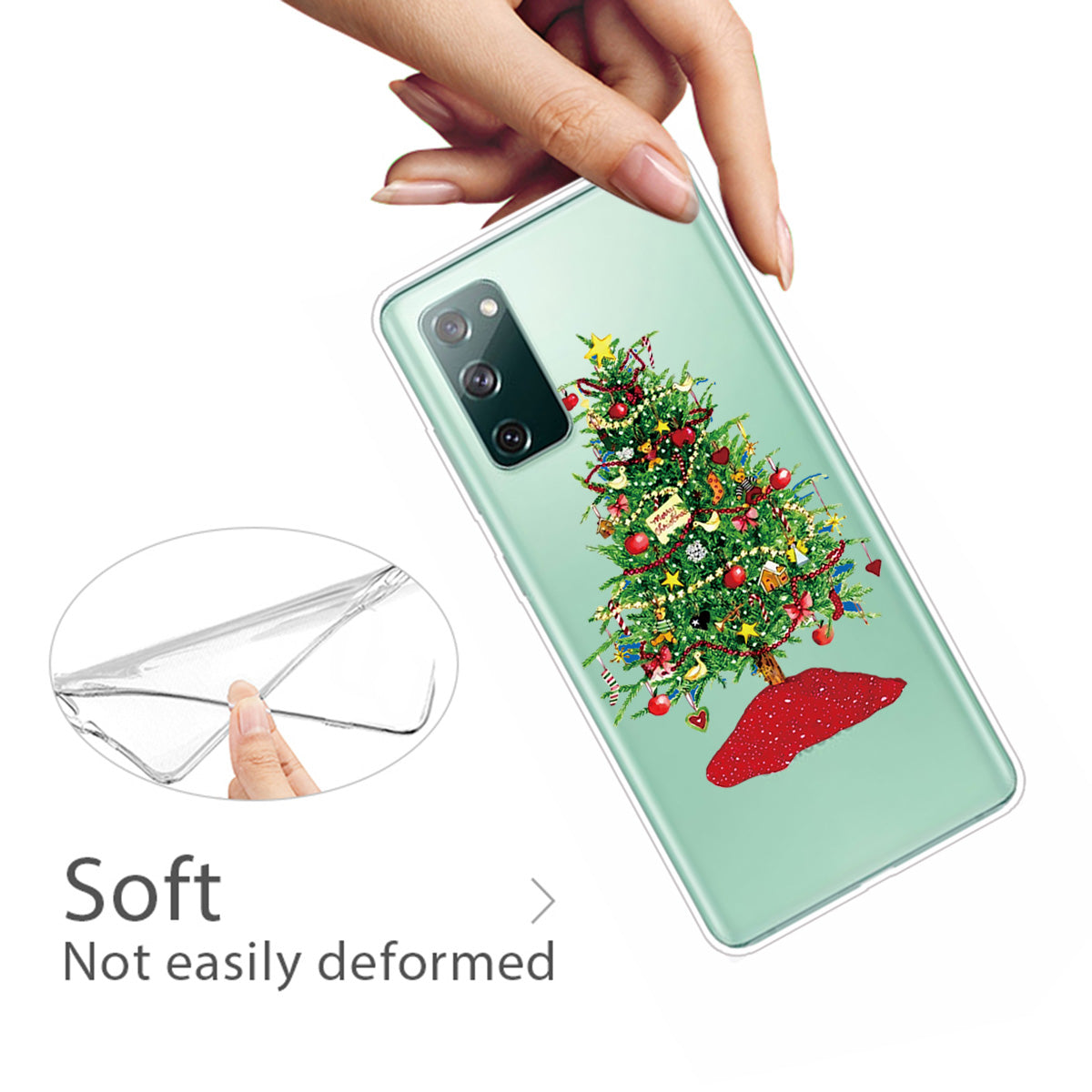 Christmas Theme Painting TPU Cell Phone Case for Samsung Galaxy S20 FE/S20 Fan Edition/S20 FE 5G/S20 Fan Edition 5G/S20 Lite - Colorful Christmas Tree