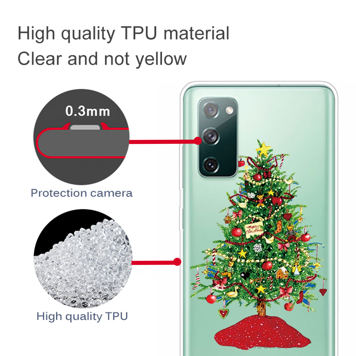 Christmas Theme Painting TPU Cell Phone Case for Samsung Galaxy S20 FE/S20 Fan Edition/S20 FE 5G/S20 Fan Edition 5G/S20 Lite - Colorful Christmas Tree