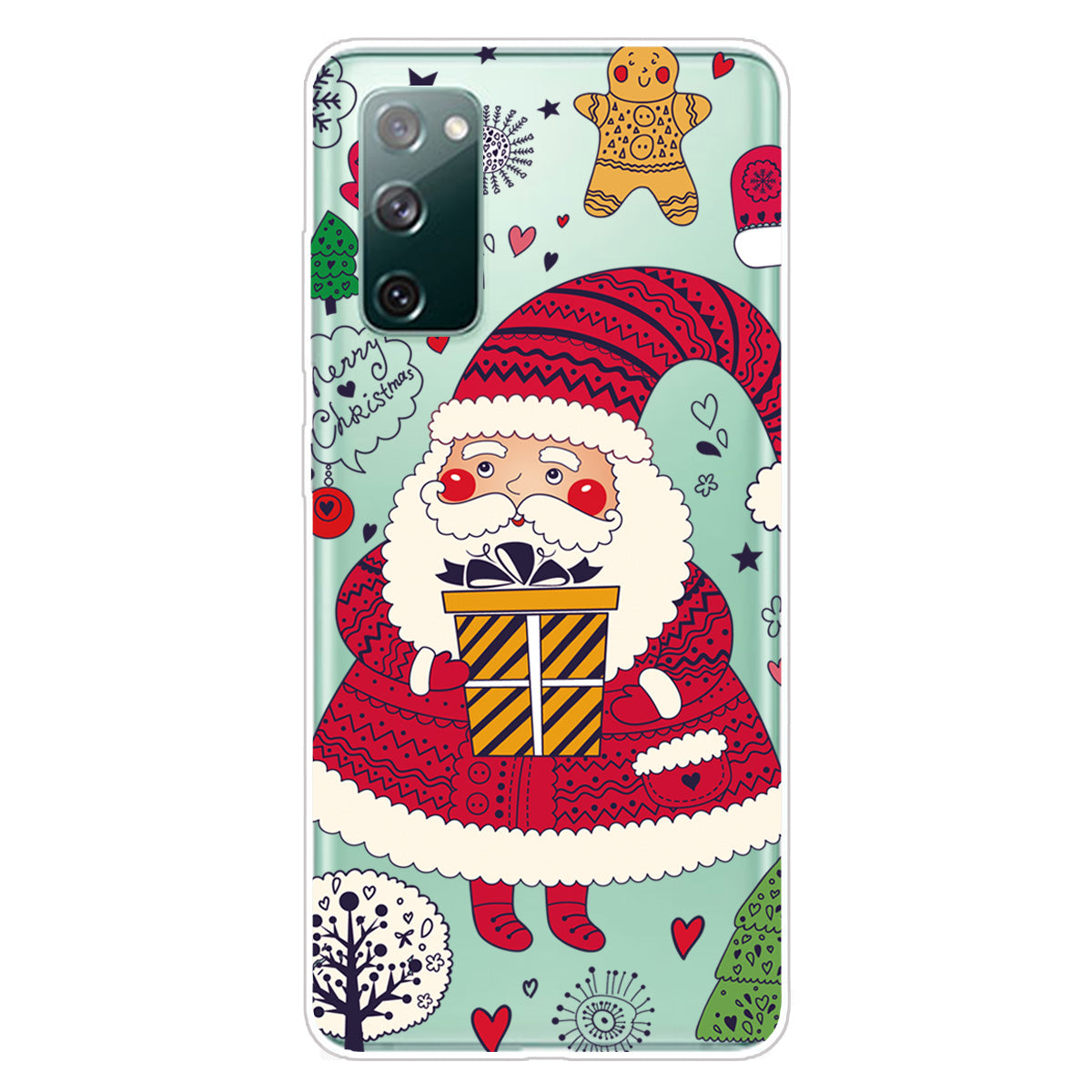 Christmas Theme Painting TPU Cell Phone Case for Samsung Galaxy S20 FE/S20 Fan Edition/S20 FE 5G/S20 Fan Edition 5G/S20 Lite - Santa and Gift